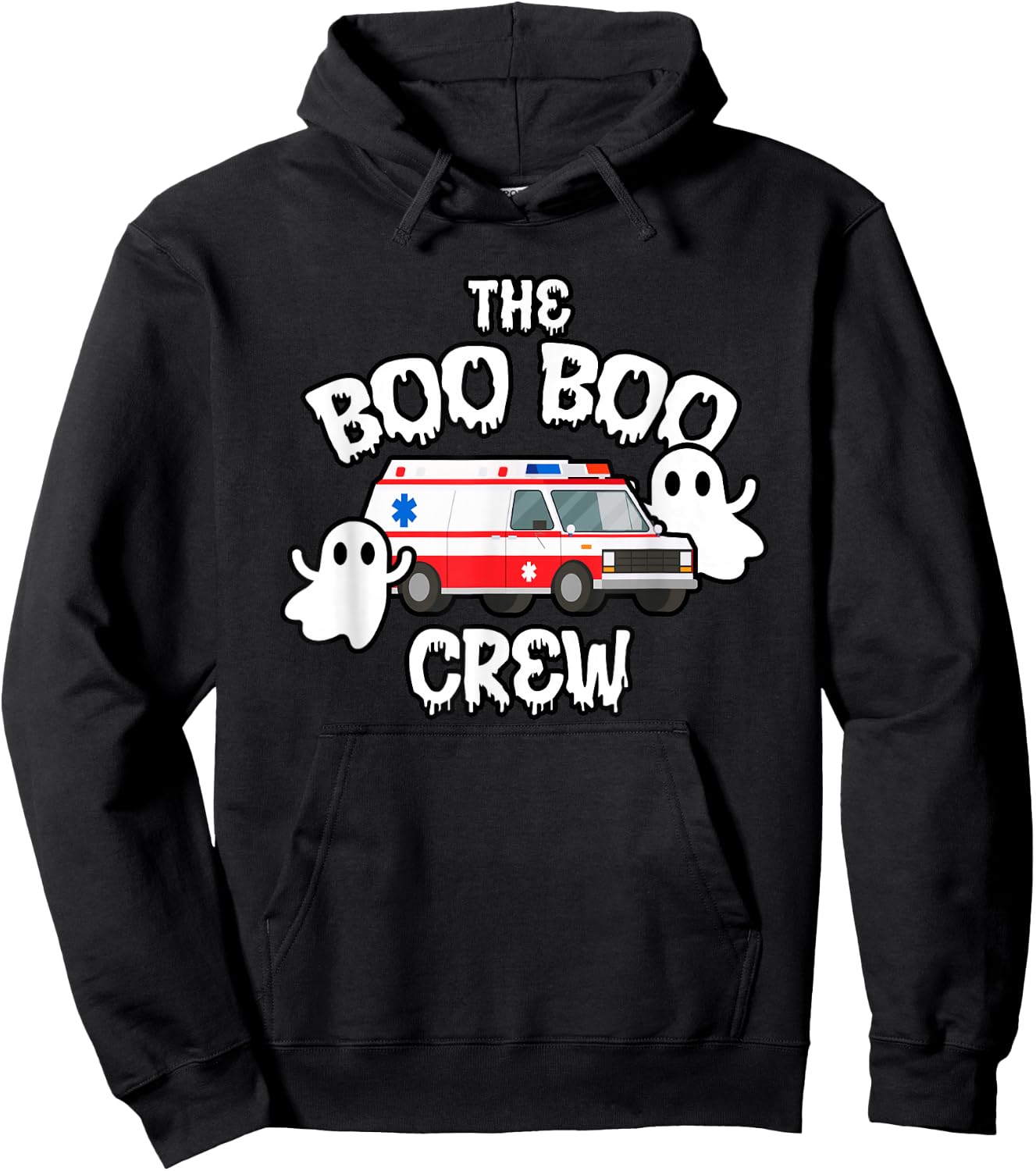 EMT Paramedic EMS Boo Boo Crew Ambulance Ghost Halloween Hoodie - Hoodie | Black