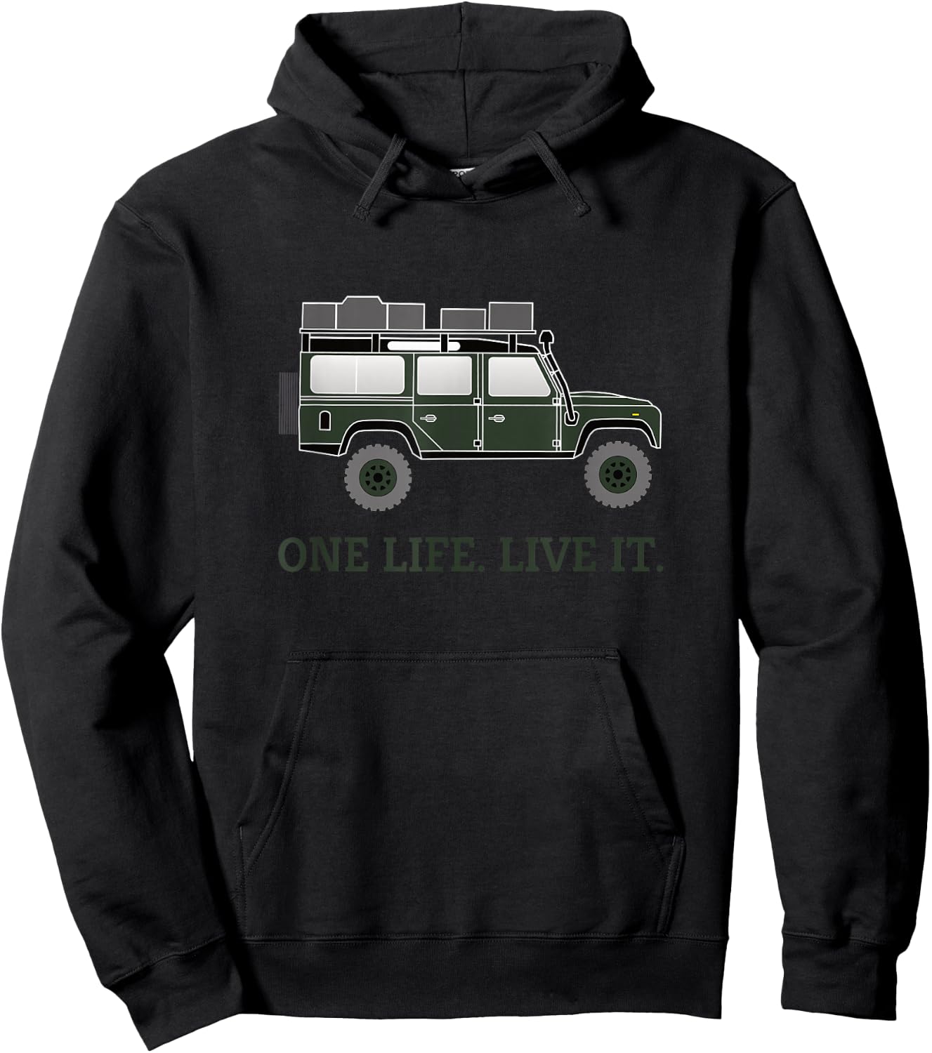 Defender Roof Tent Offroad 4x4 Travel Vehicle Hoodie - Hoodie | Black