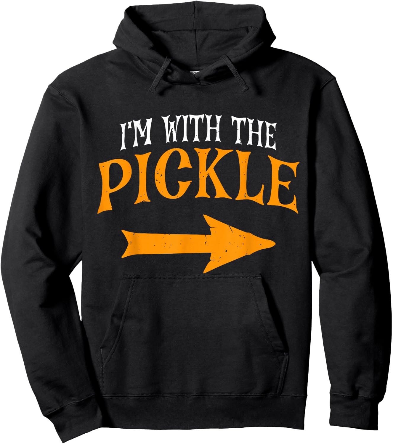 I'm With Pickle Halloween Costume Funny Couples Pickle Hoodie - Hoodie | Black