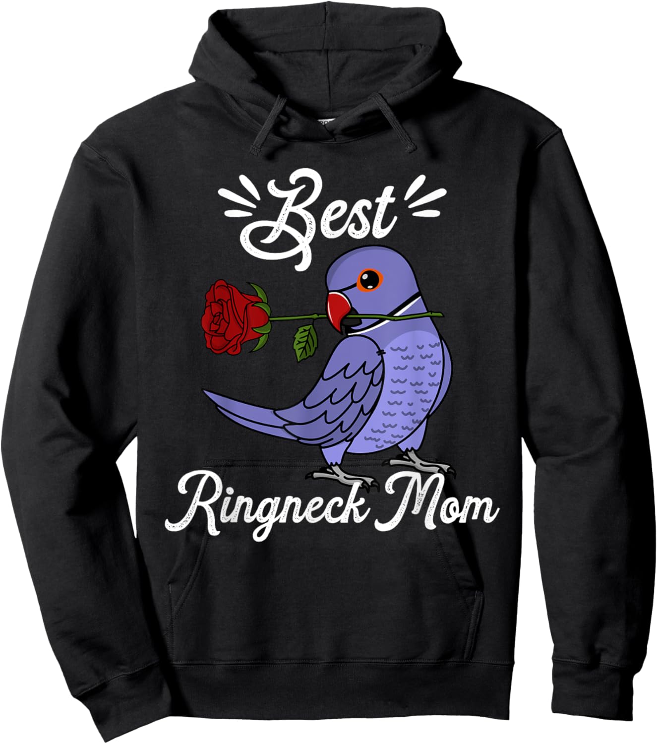 Best Parrot Mom I Violet Indian Ringneck Hoodie - Hoodie | Black