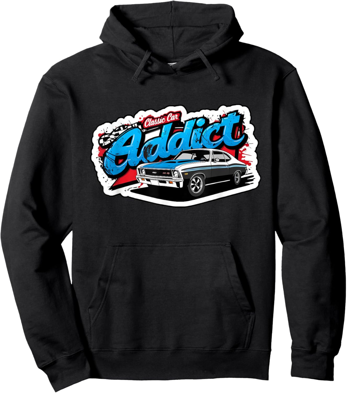1969 69 SS Classic Car American Muscle Racing Addict 1320 Hoodie - Hoodie | Black