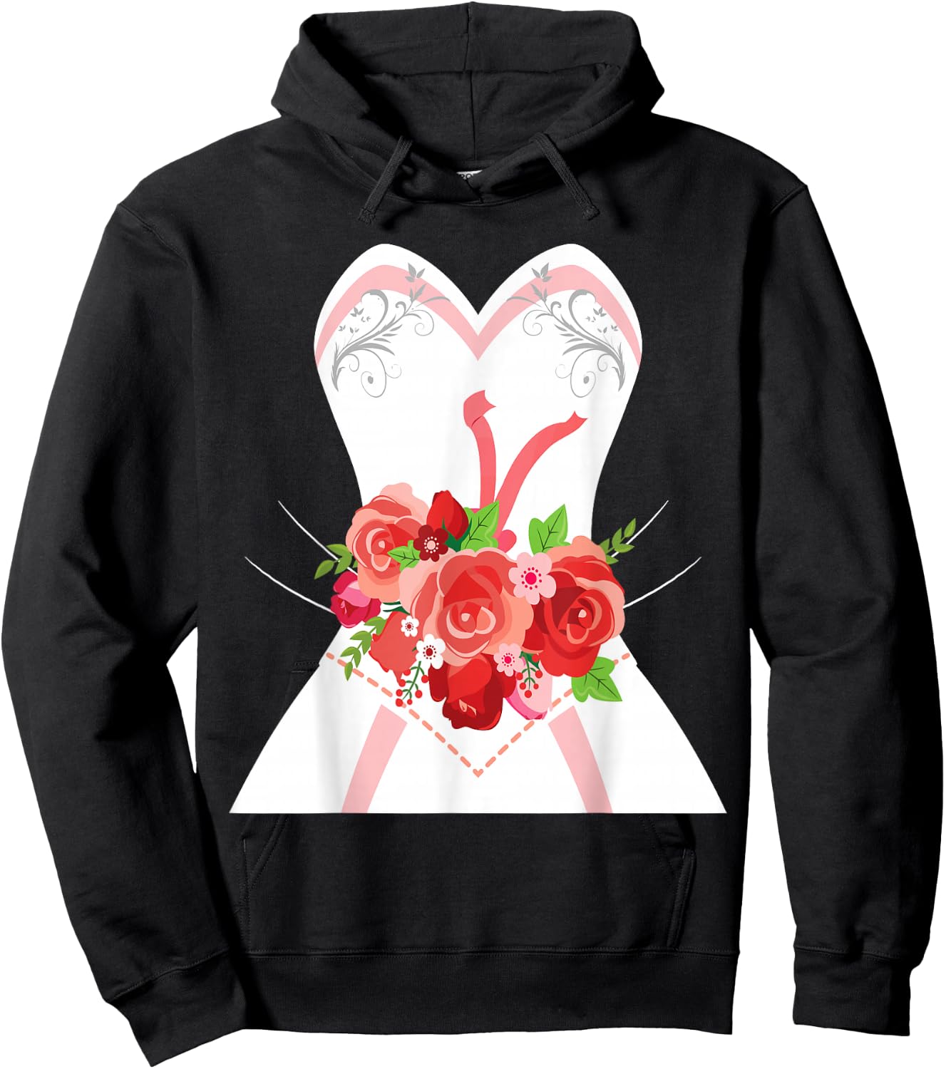 Simple Wedding Dress for Bridal Showers Gift Hoodie - Hoodie | Black