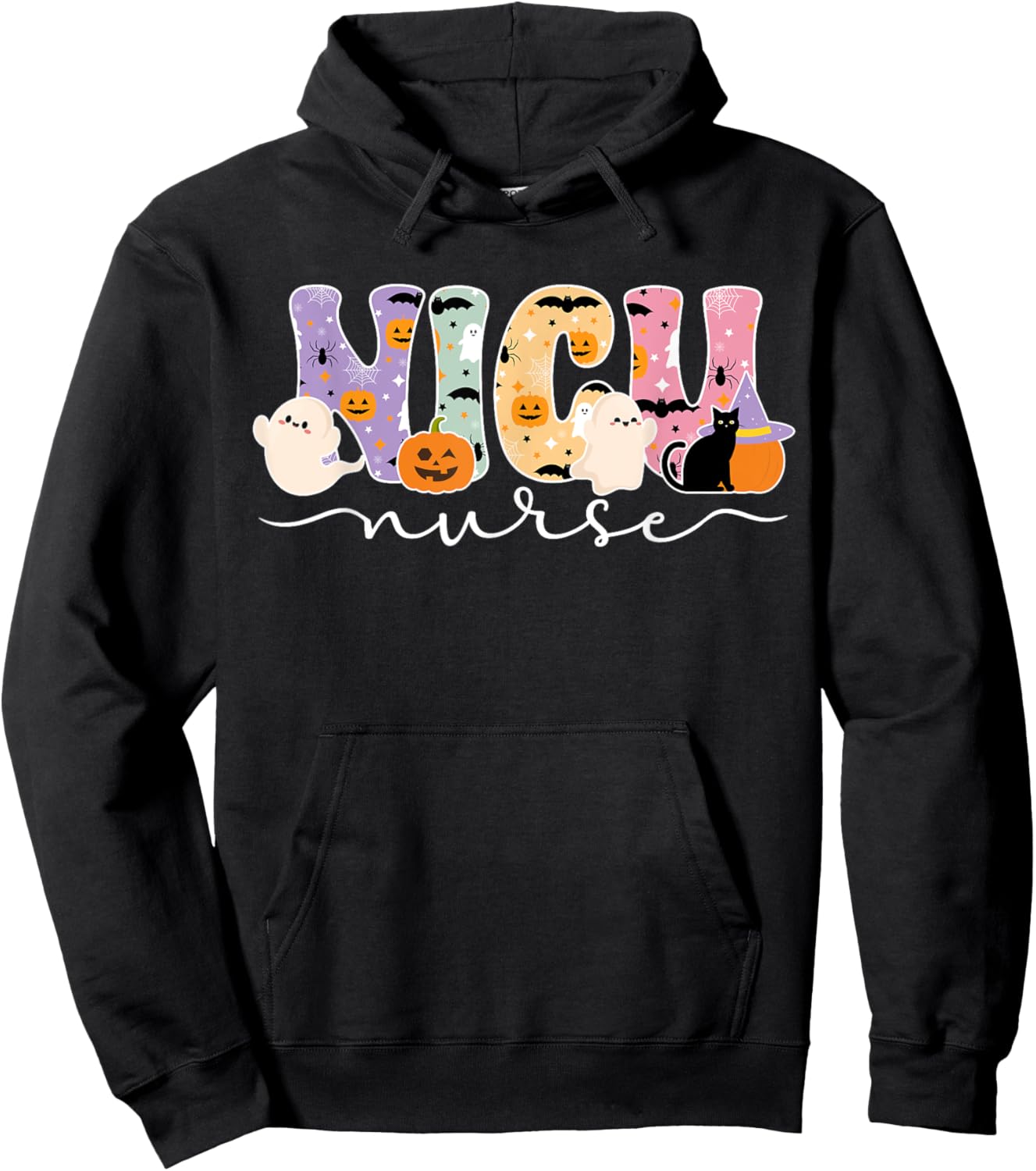 Spooky NICU Nurse Halloween NICU Nursing Hoodie - Hoodie | Black