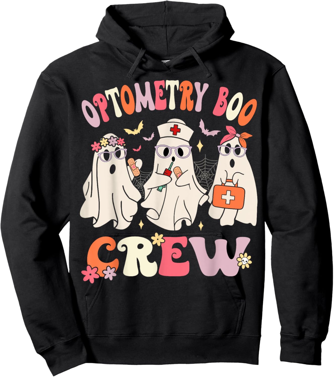 Optometry Boo Crew Optometrist Halloween Eye Doctor Funny Hoodie - Hoodie | Black