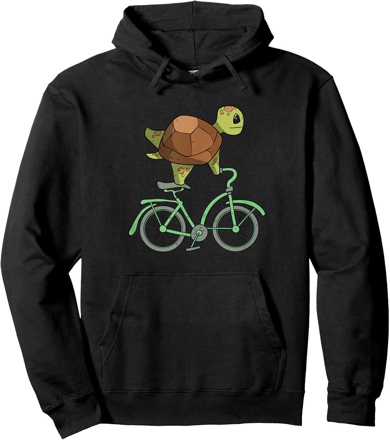 Turtle on a Bike | Turtle Cycling | Bicycle Lover Hoodie - Hoodie | Black