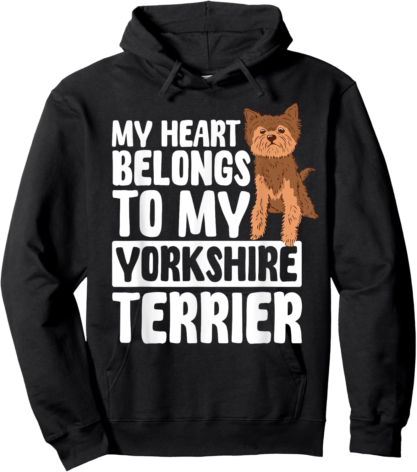 Yorkshire Terrier Heart Yorkie British Dog Breed Fur Parent Men Women Hoodie - Hoodie | Black