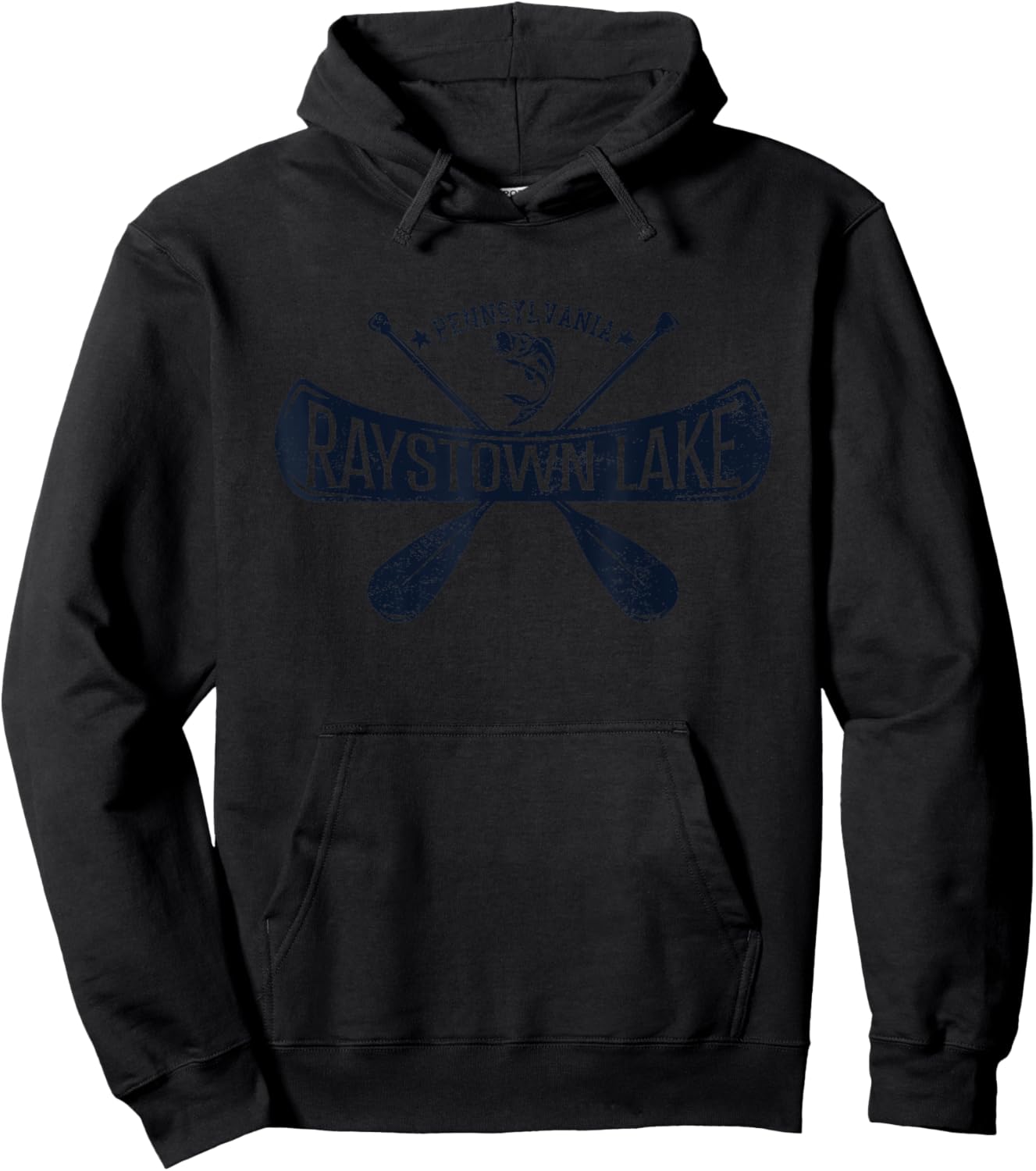 Raystown Lake Pennsylvania Vintage Distressed Hoodie - Hoodie | Black