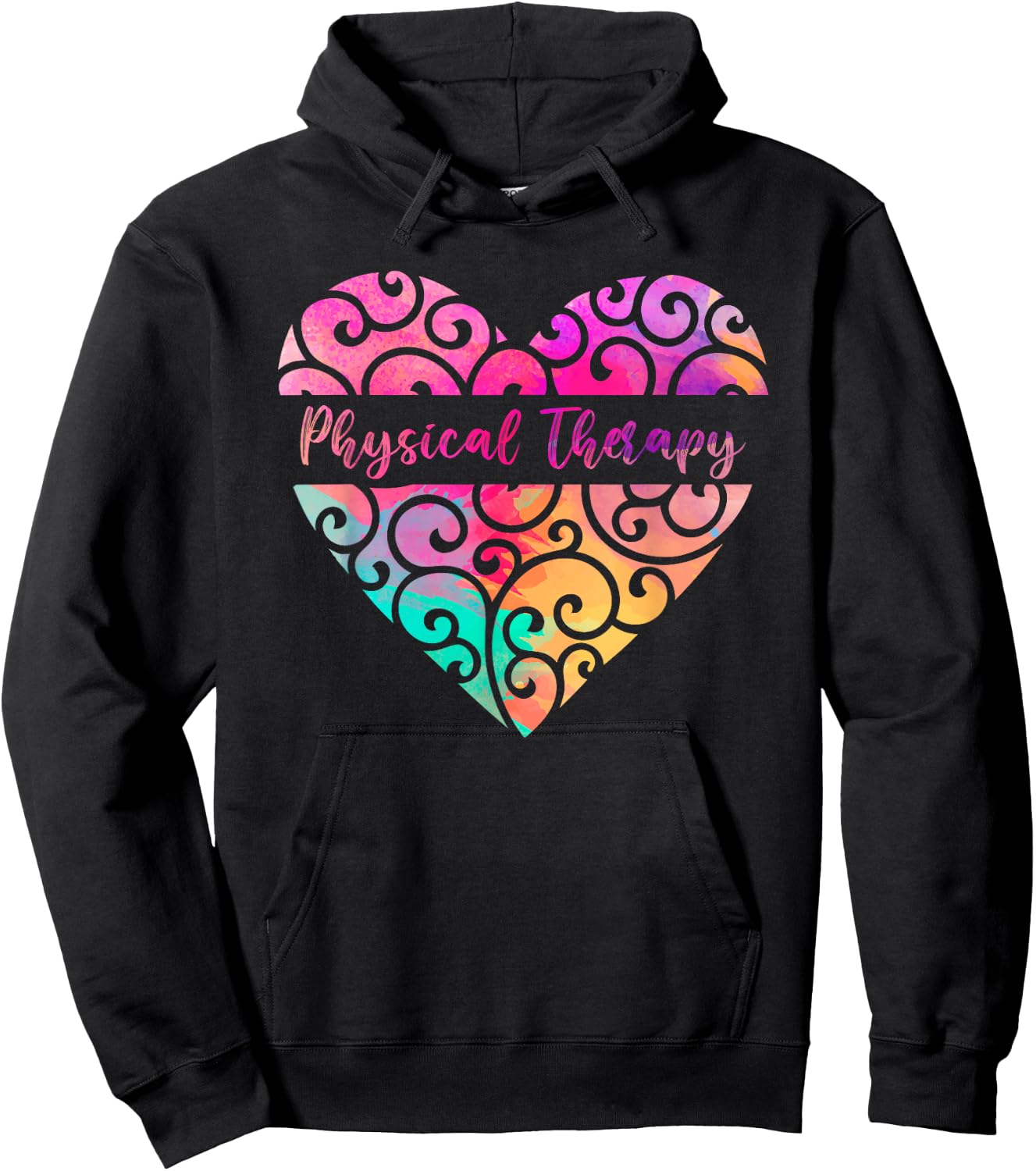 DPT PTA Heart Valentines Day Gift Love Physical Therapy Hoodie - Hoodie | Black