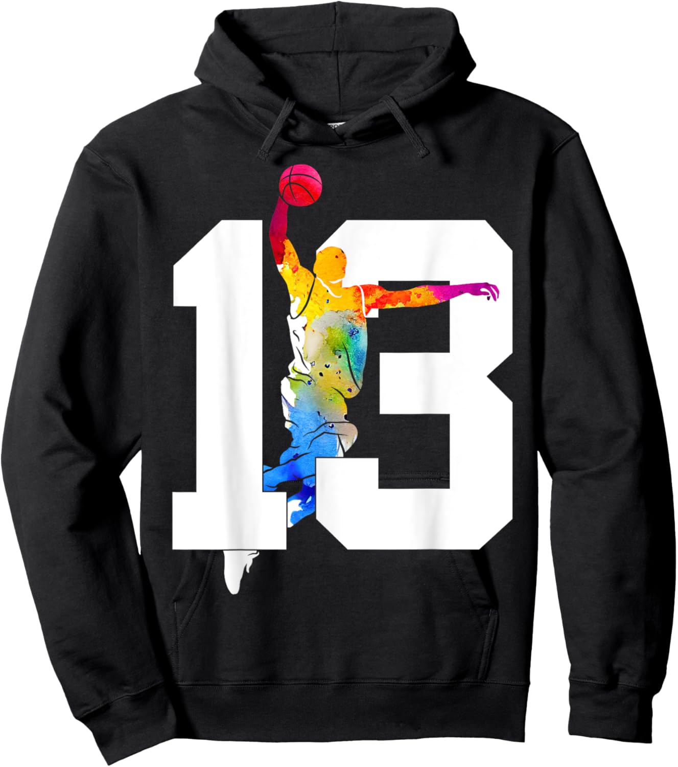 Number 13 Years Basketball 13th Birthday Hoodie - Hoodie | Black