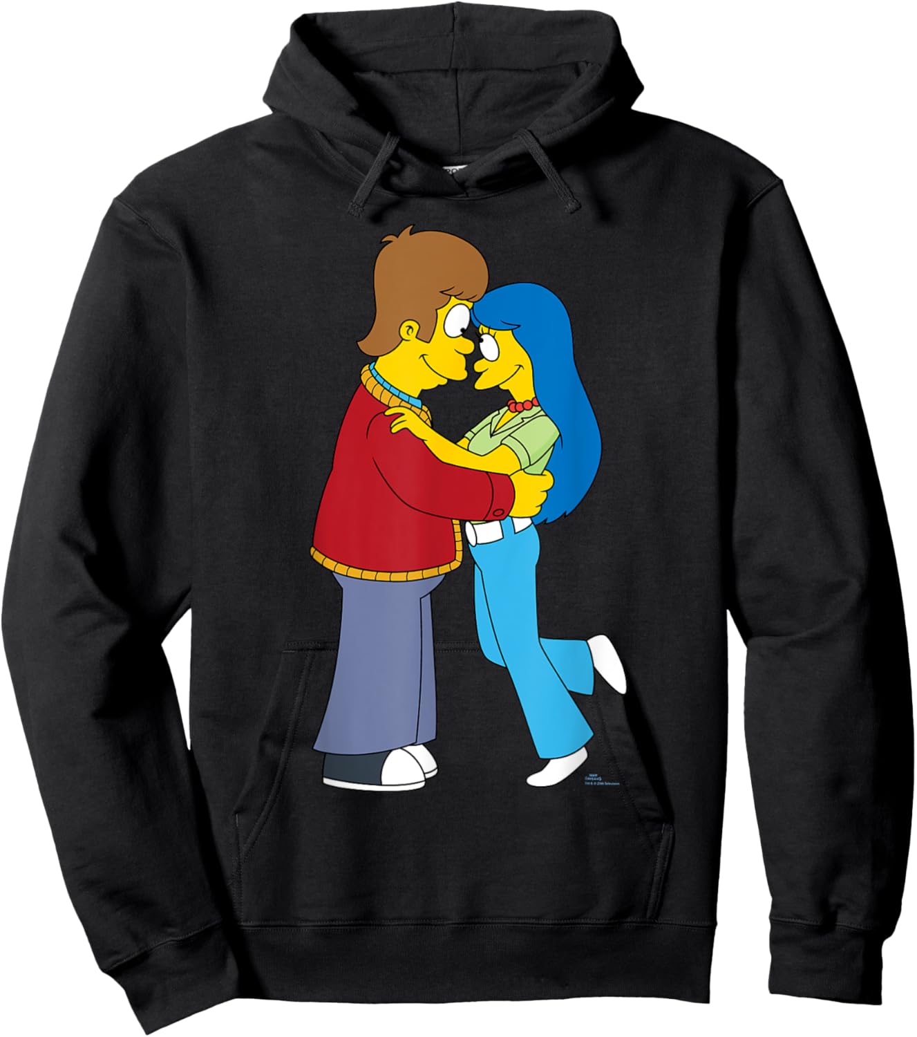 The Simpsons Flashback Homer & Marge Valentine’s Day Couple Hoodie - Hoodie | Black