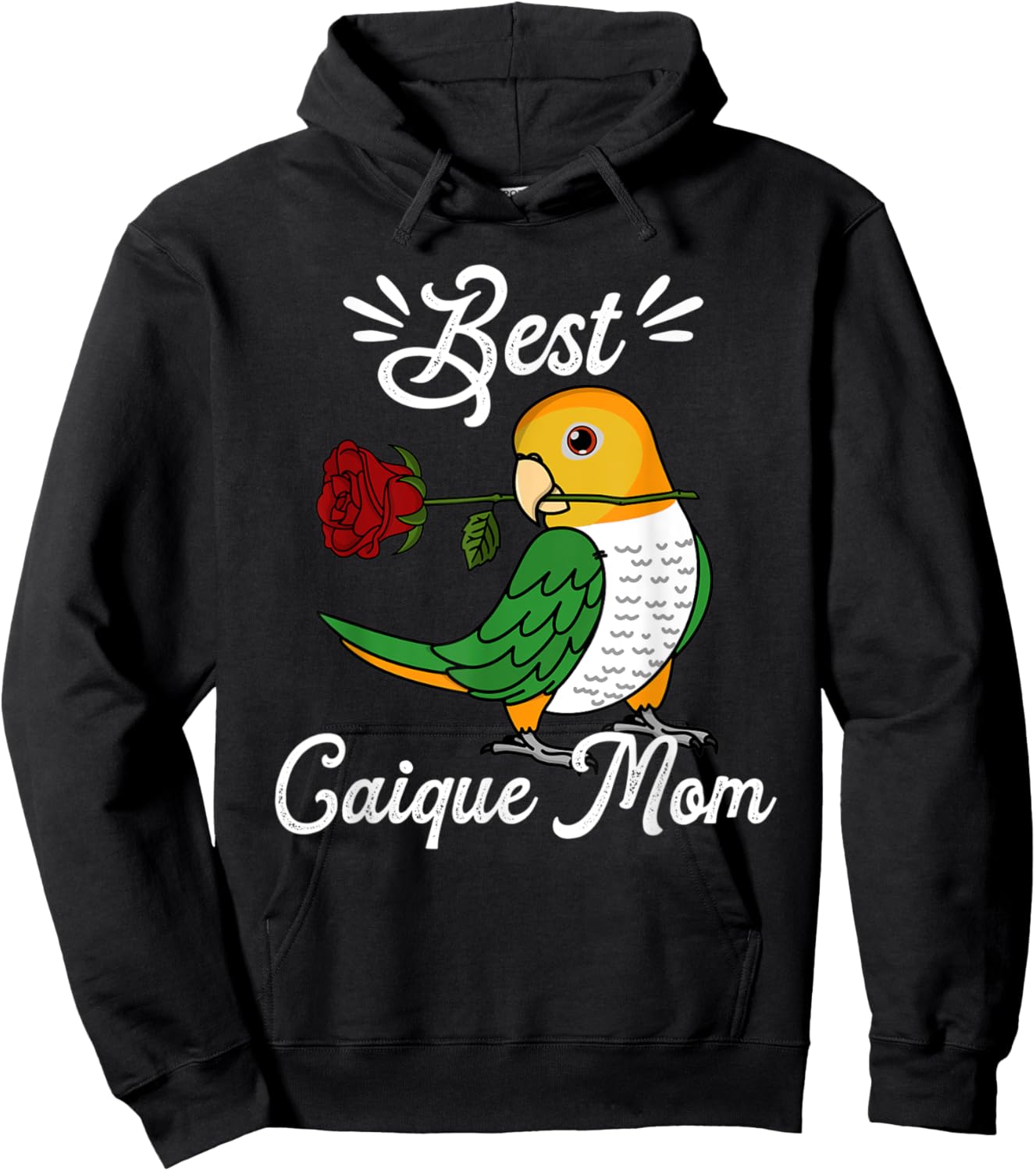 Best Parrot Mom I White-bellied Caique Hoodie - Hoodie | Black