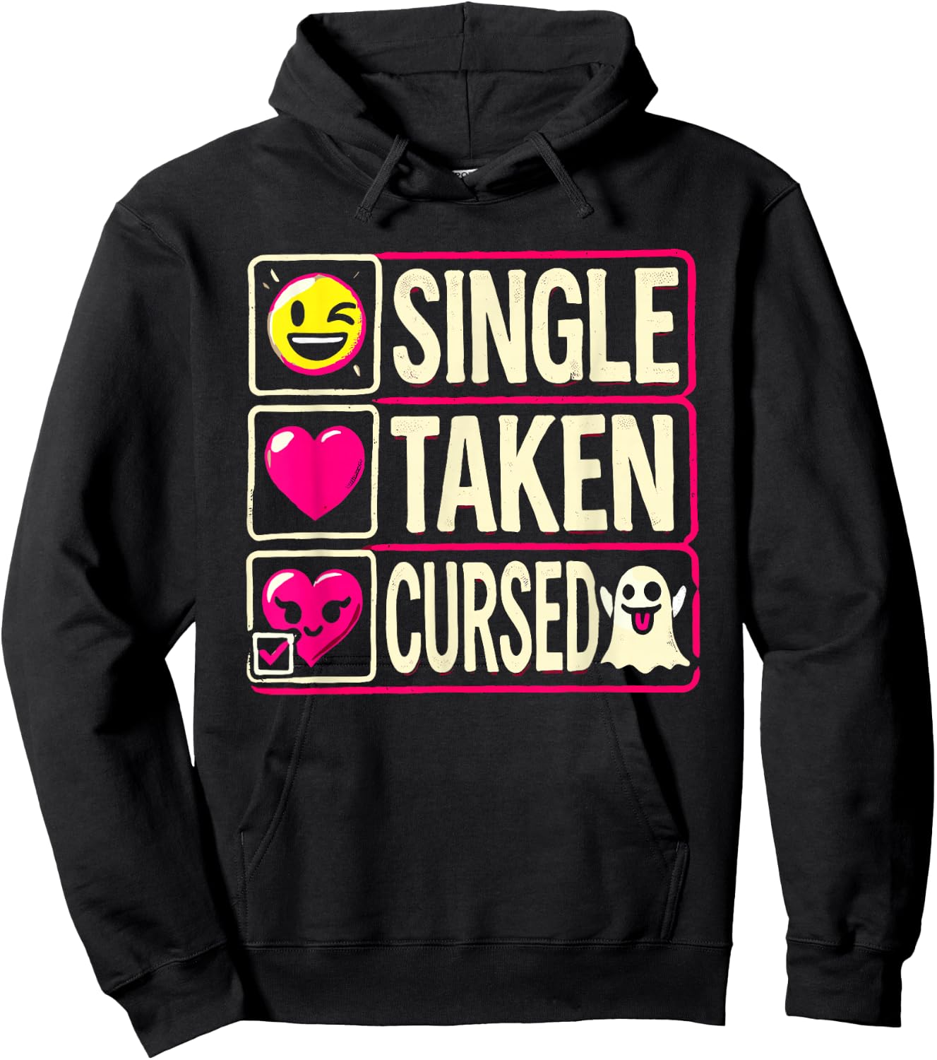 Single Taken Cursed Anti Valentine's Day Funny Single Women Hoodie - Hoodie | Black