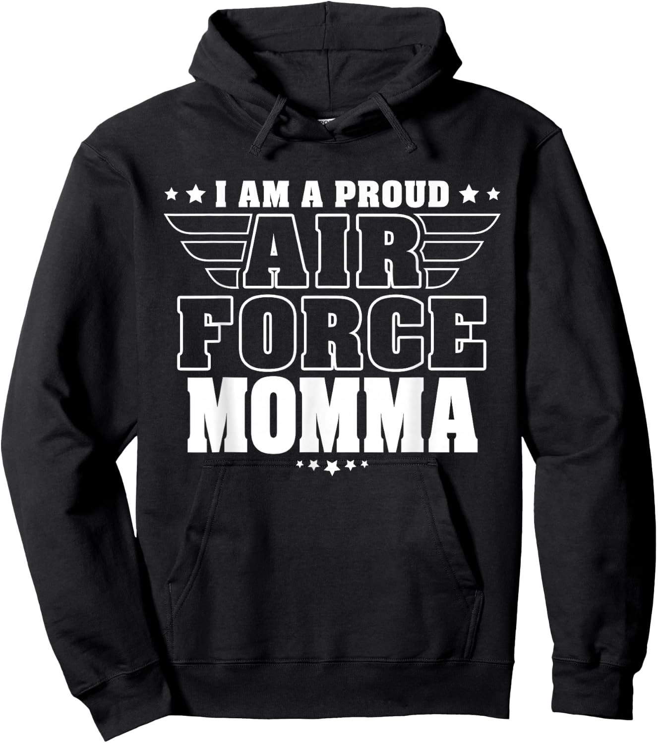 I Am A Proud Air Force Momma Patriotic Pride Military Mother Men Hoodie - Hoodie | Black