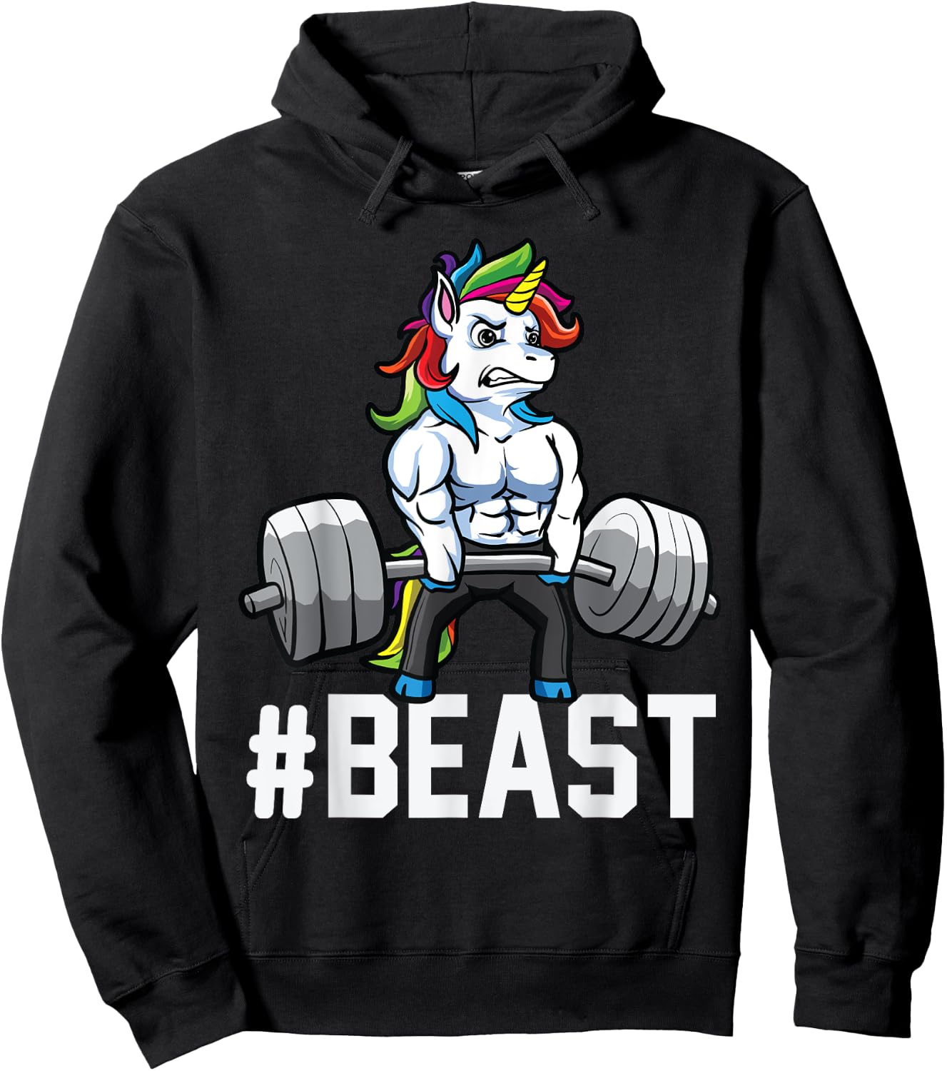 Unicorn Deadlift Beast Weightlifting Graphic Getting Strong Hoodie - Hoodie | Black