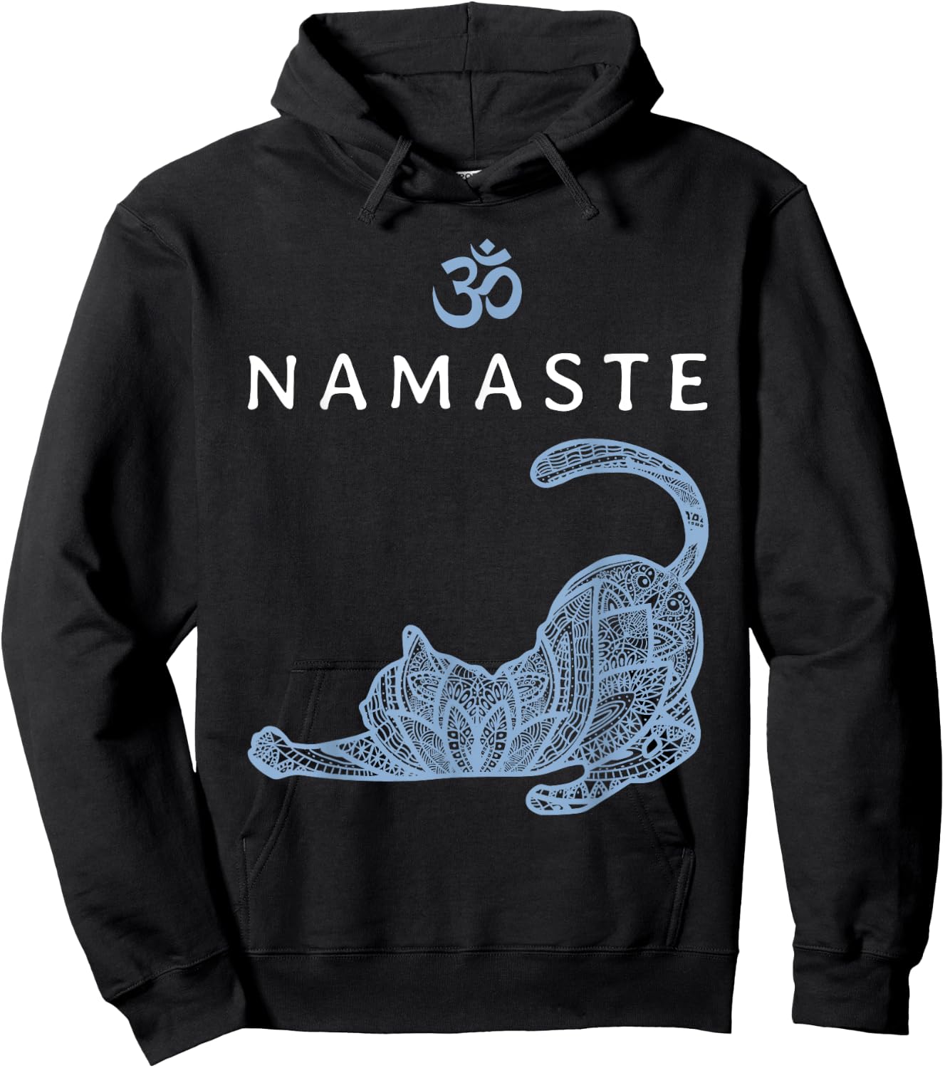 Namaste Cat In Yoga Pose Om Symbol Yoga Gift Hoodie - Hoodie | Black