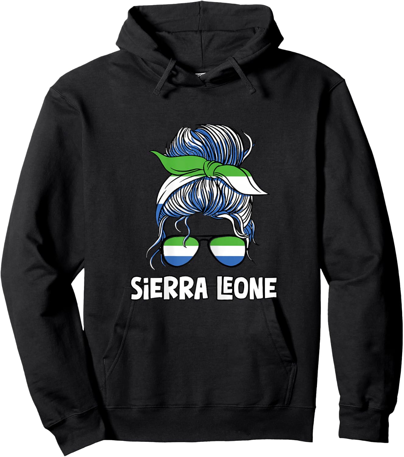 Sierra Leone Girl African Girls Flag Hoodie - Hoodie | Black