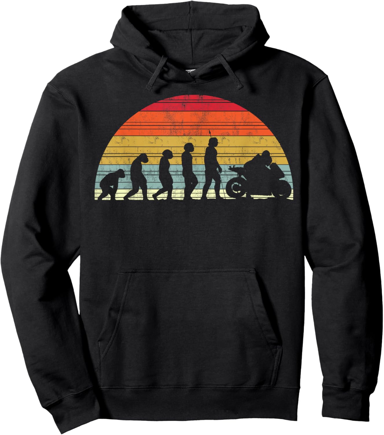 Biker Evolution - Evolution Of Man Motorcycle Motorsport Hoodie - Hoodie | Black