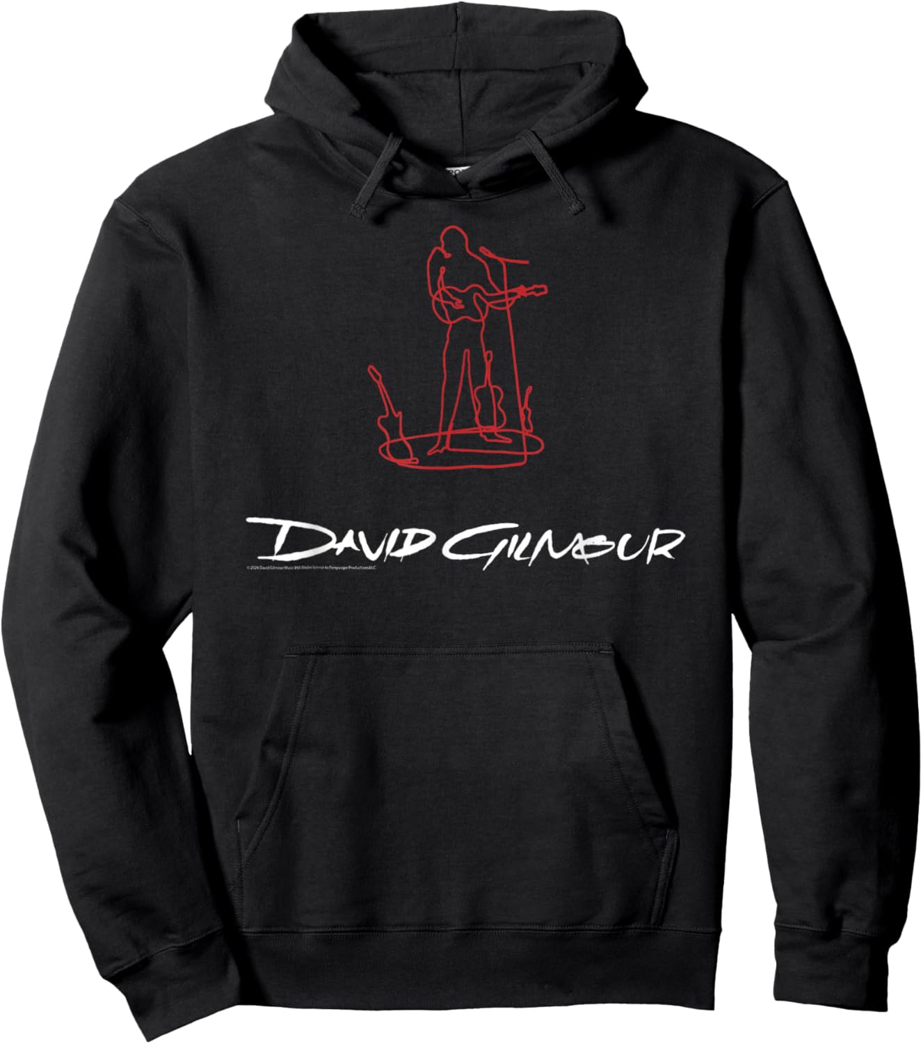 Official David Gilmour Sketched Art White Hoodie - Hoodie | Black