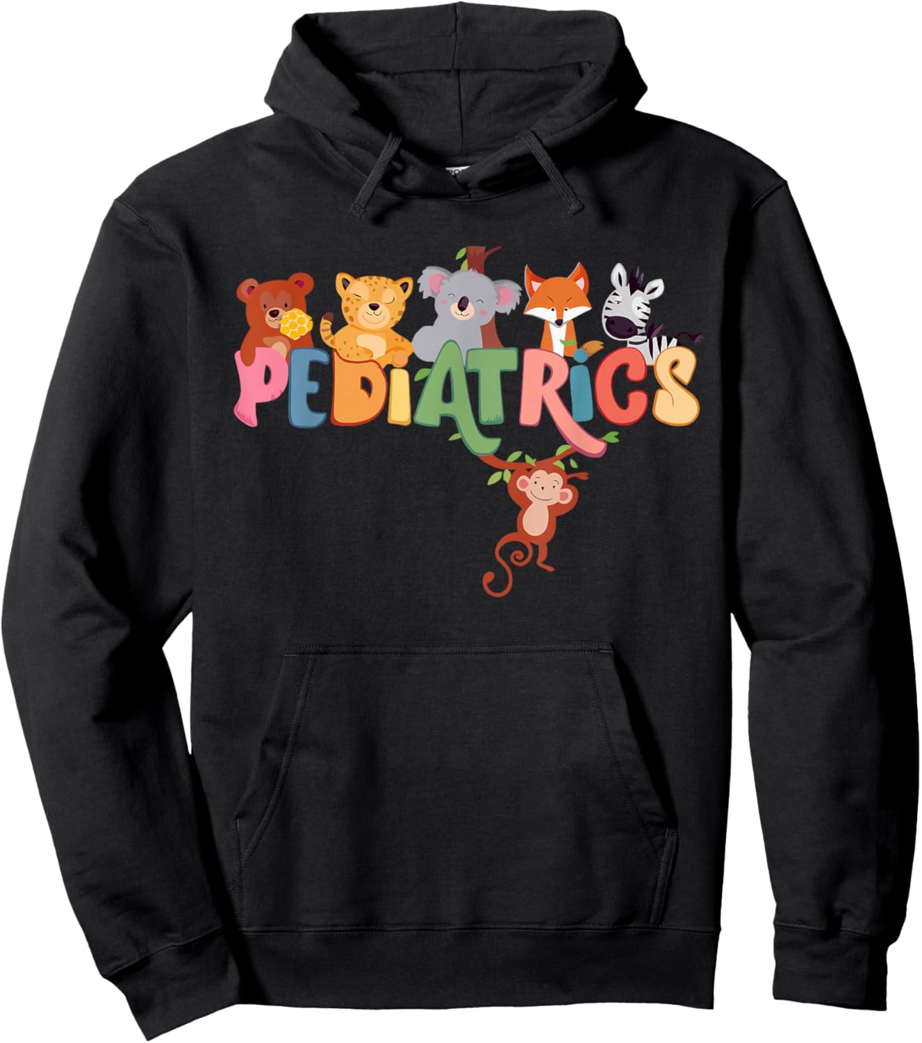 Pediatric Nurse PEDS Nursing Appreciation Pediatric Animal Hoodie - Hoodie | Black