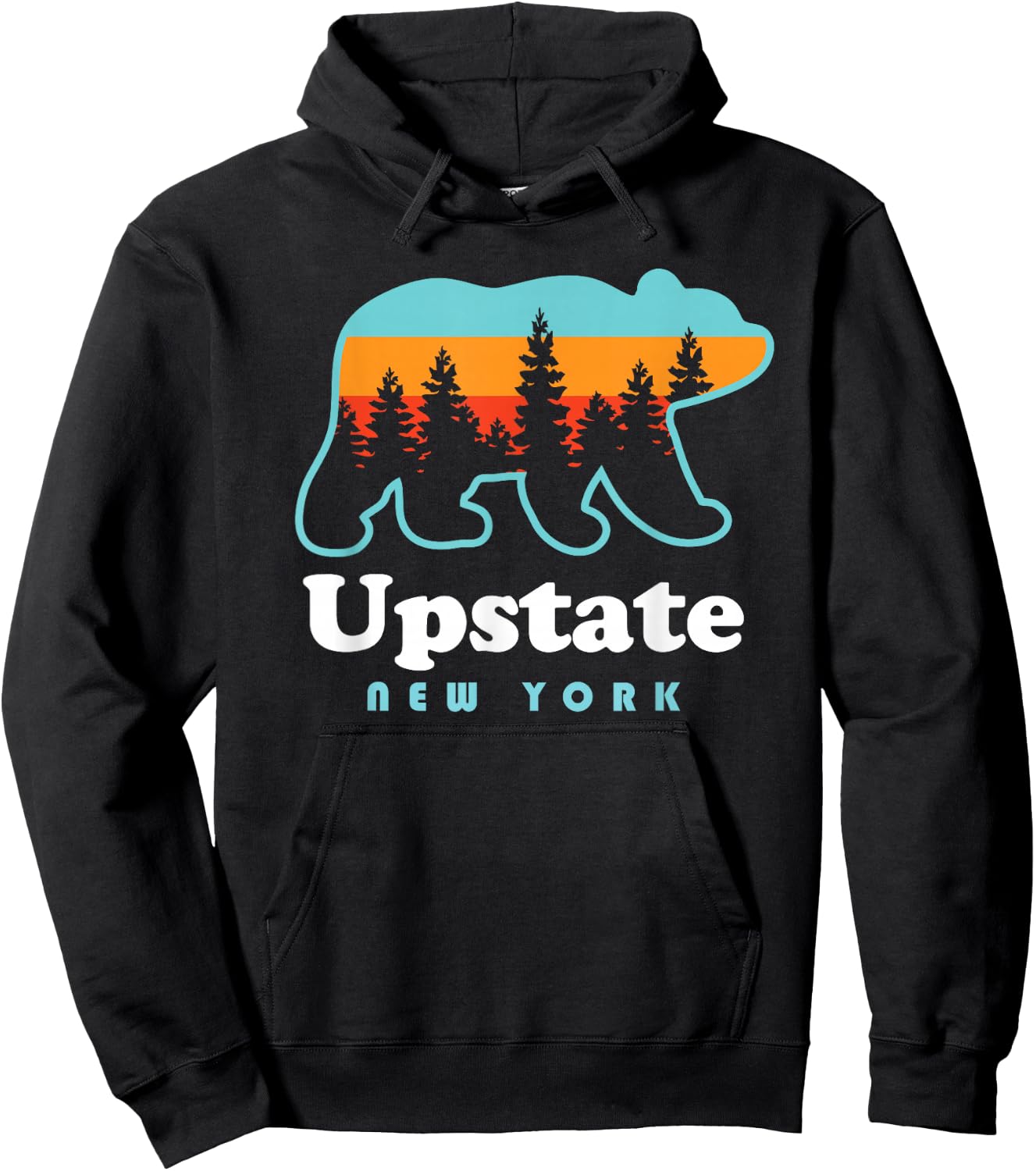 Upstate New York Shirt - Bear Upstate New York Hoodie - Hoodie | Black