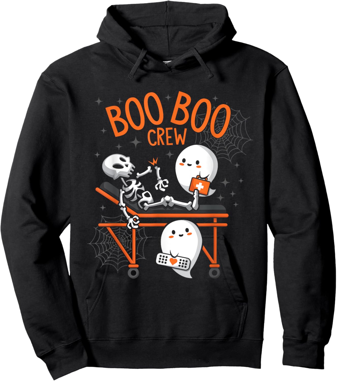 Boo Boo Crew Ghost Doctor Paramedic EMT Nurse Halloween Hoodie - Hoodie | Black