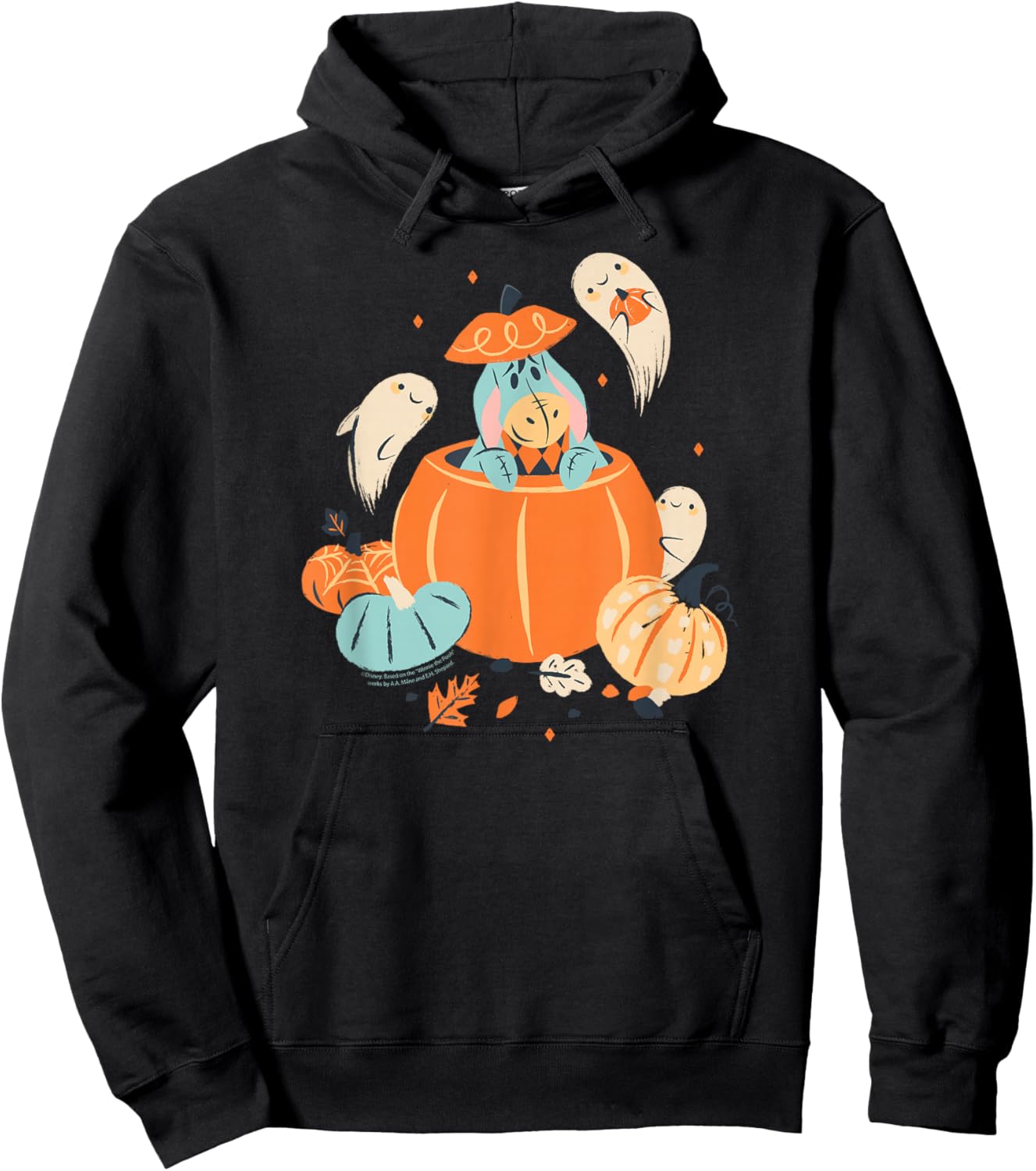 Disney Winnie the Pooh Eeyore Pumpkin & Ghost Pals Halloween Hoodie - Hoodie | Black