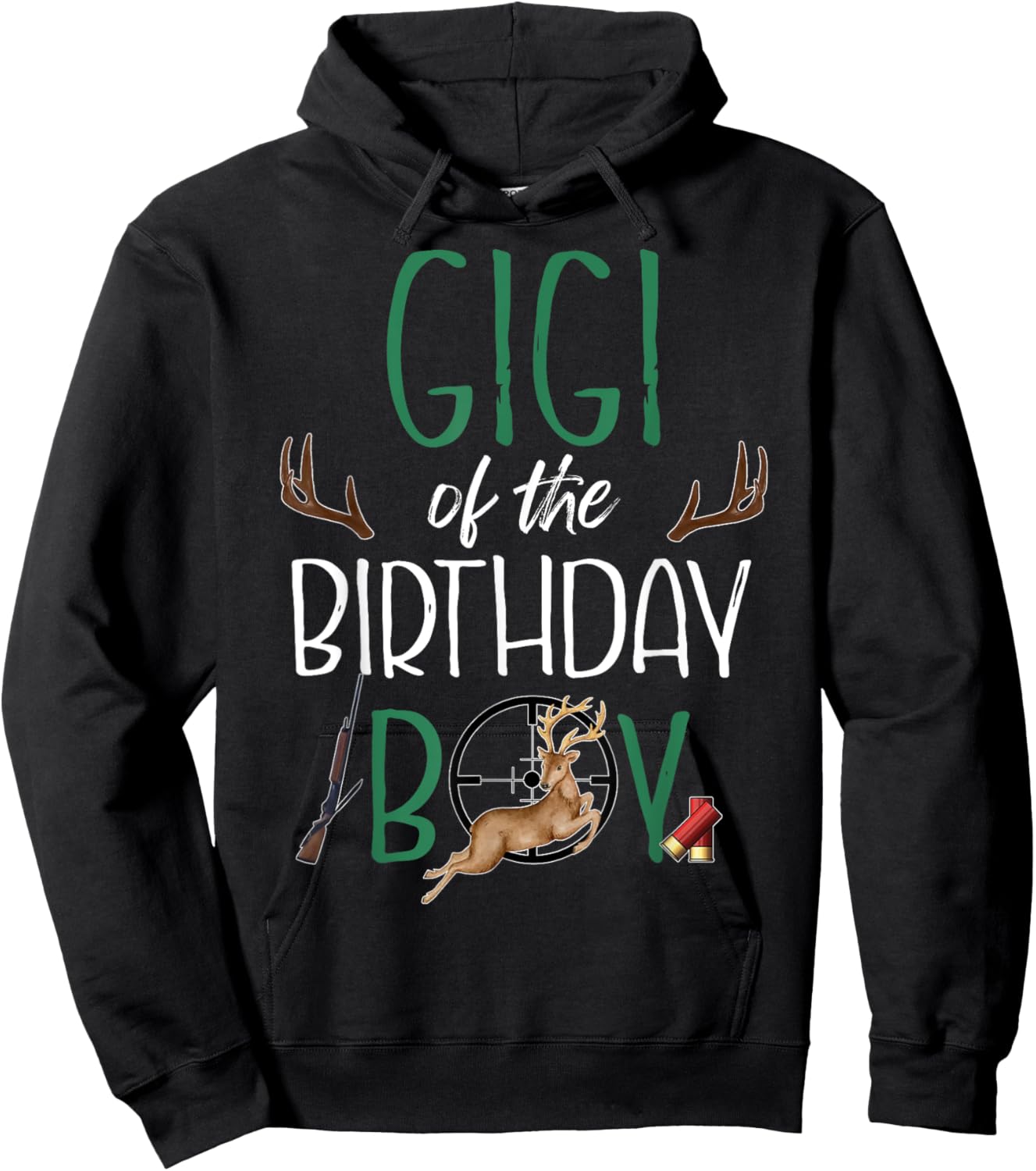 Gigi of The Birthday Boy Big One Birthday Deer Hunter Hoodie - Hoodie | Black