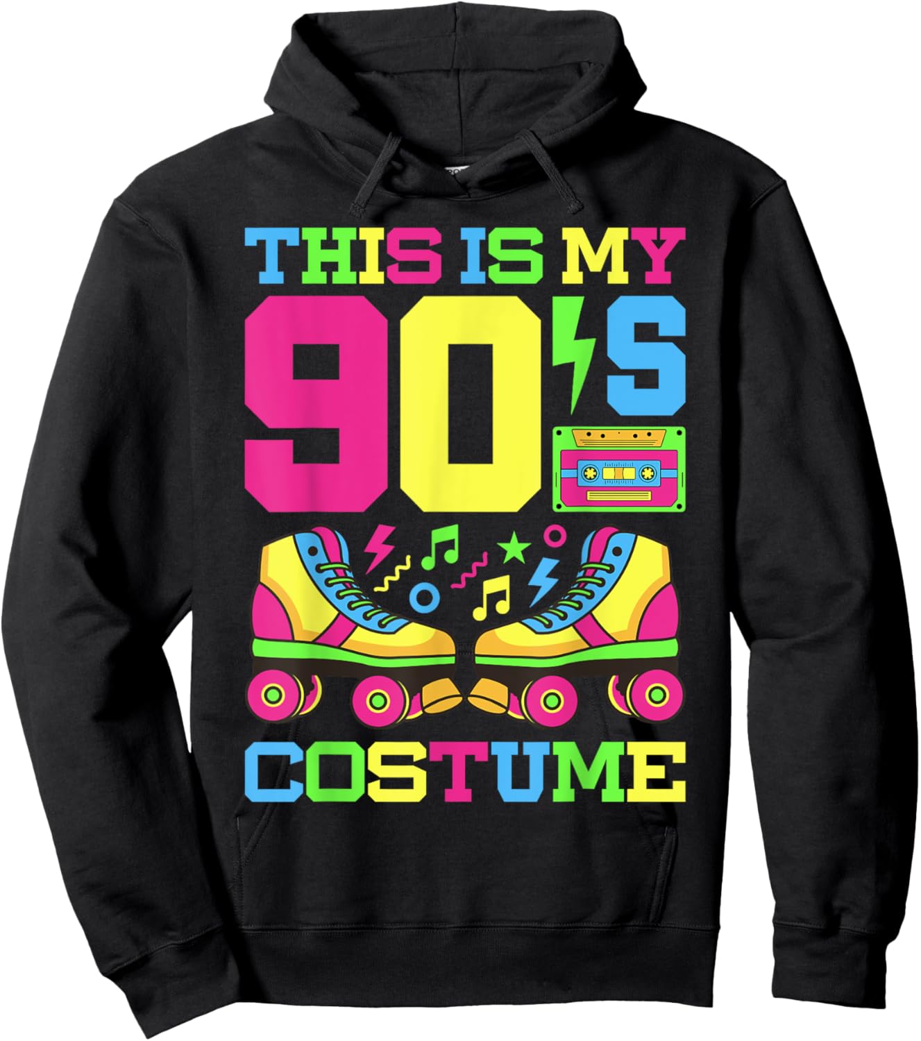 90s Costume 1990s Theme Party Nineties Styles Fashion Outfit Hoodie - Hoodie | Black