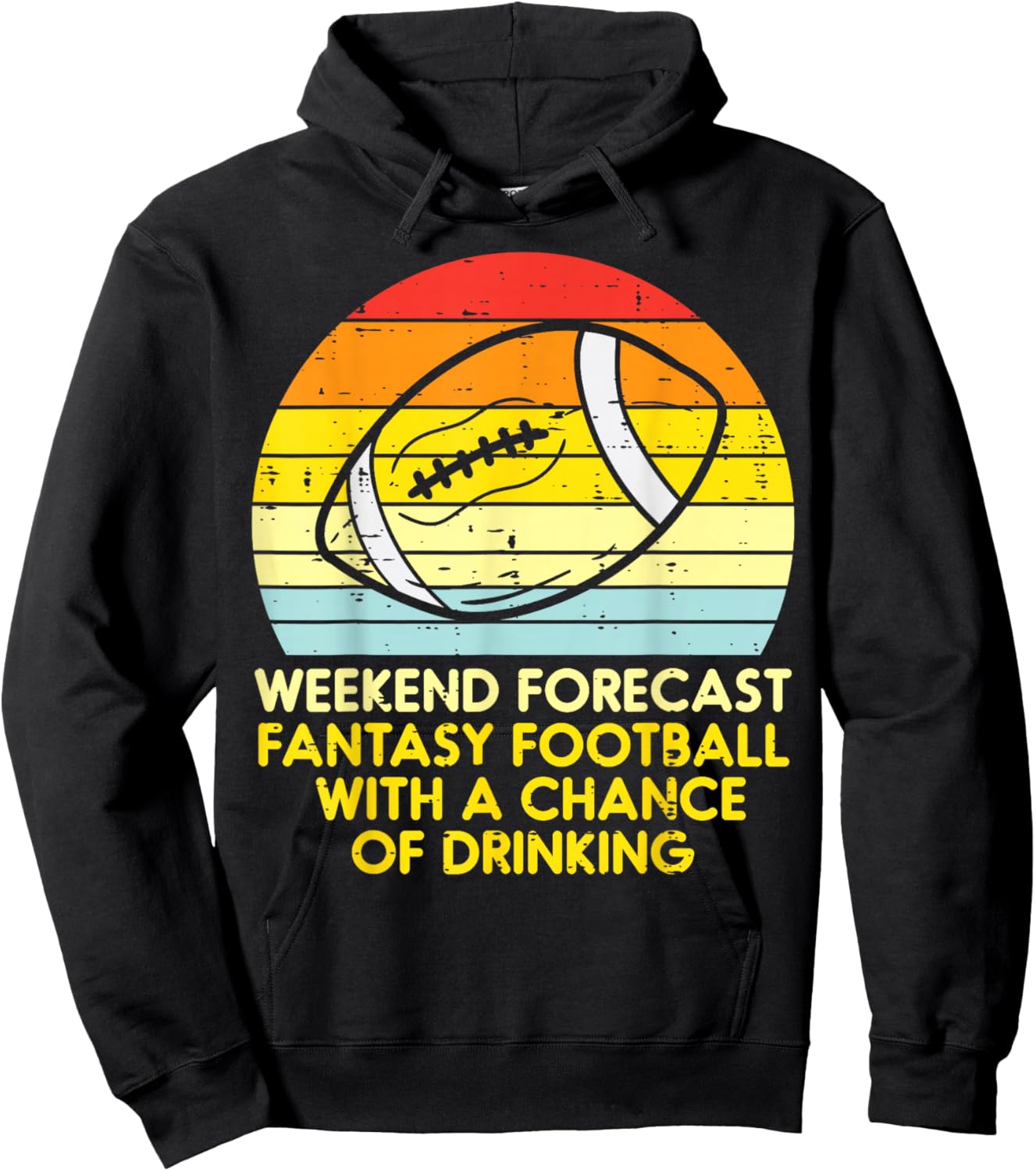 Fantasy Football Weekend Forecast Retro Draft Party Dad Men Hoodie - Hoodie | Black