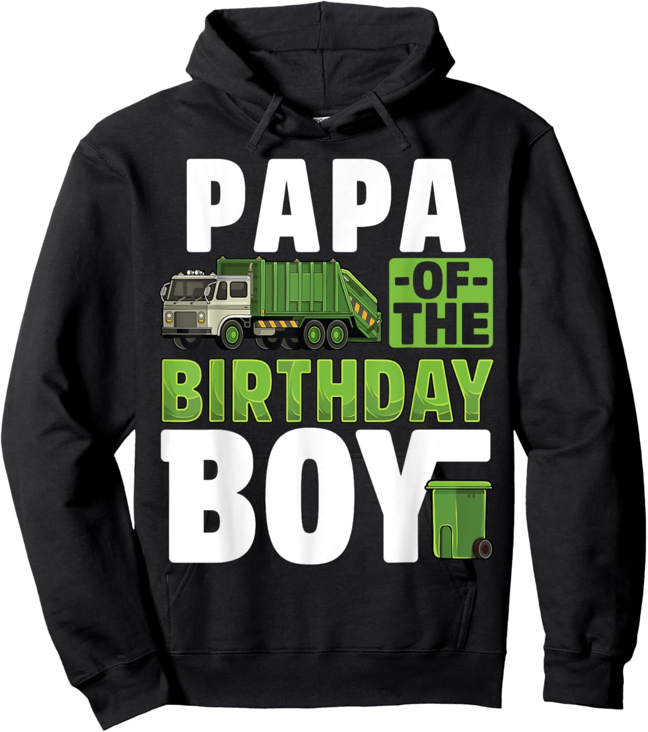 Papa Recycling Trash Garbage Truck Birthday Boy Hoodie - Hoodie | Black