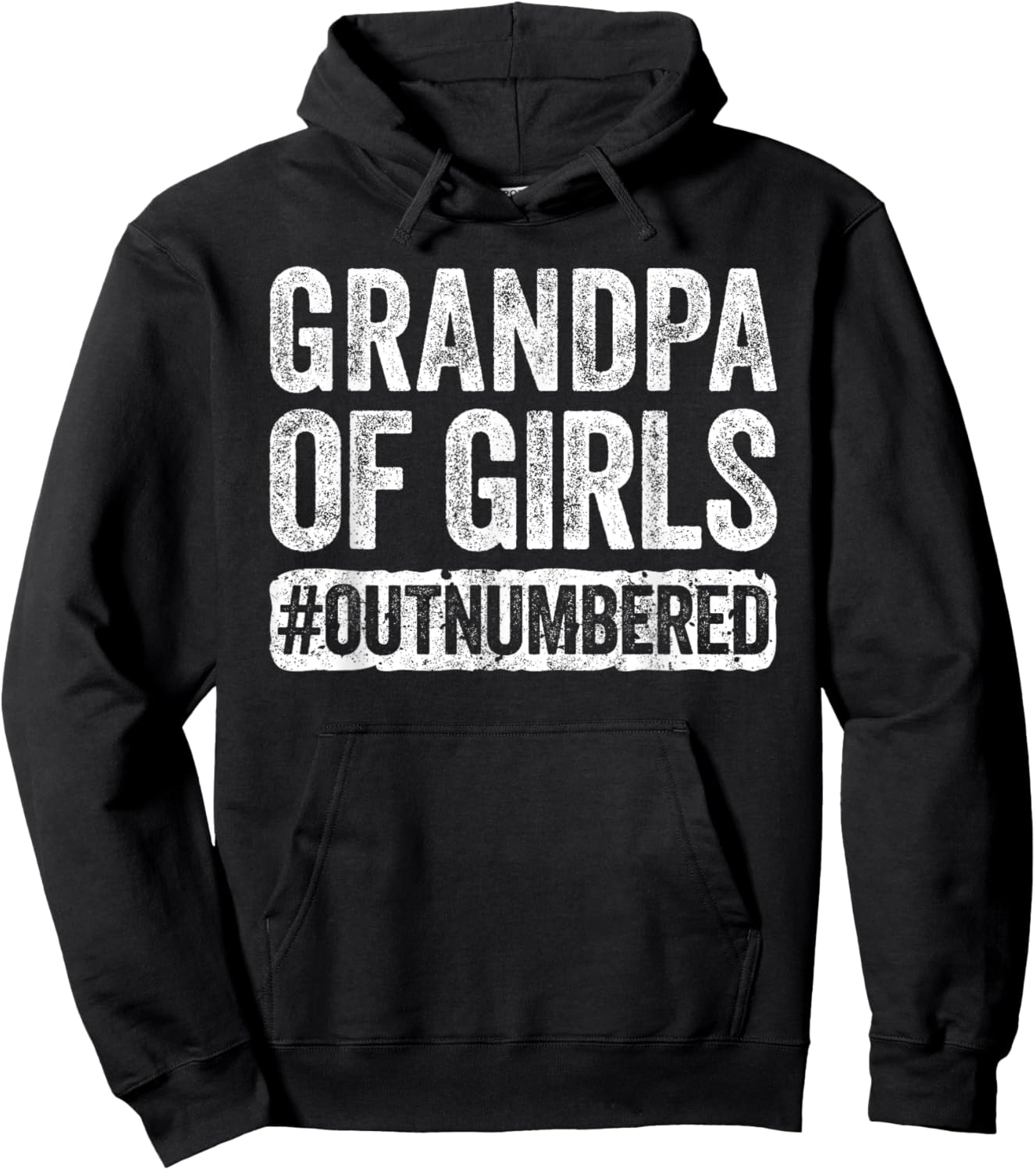 Grandpa of Girls Outnumbered Shirt Men Papa Fathers Day Hoodie - Hoodie | Black
