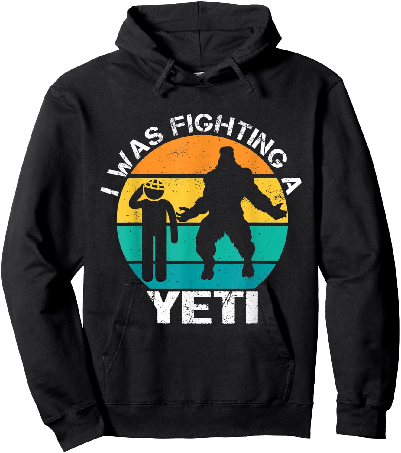I Was Fighting A Yeti Bigfoot Funny Head Injury Concussion Hoodie - Hoodie | Black