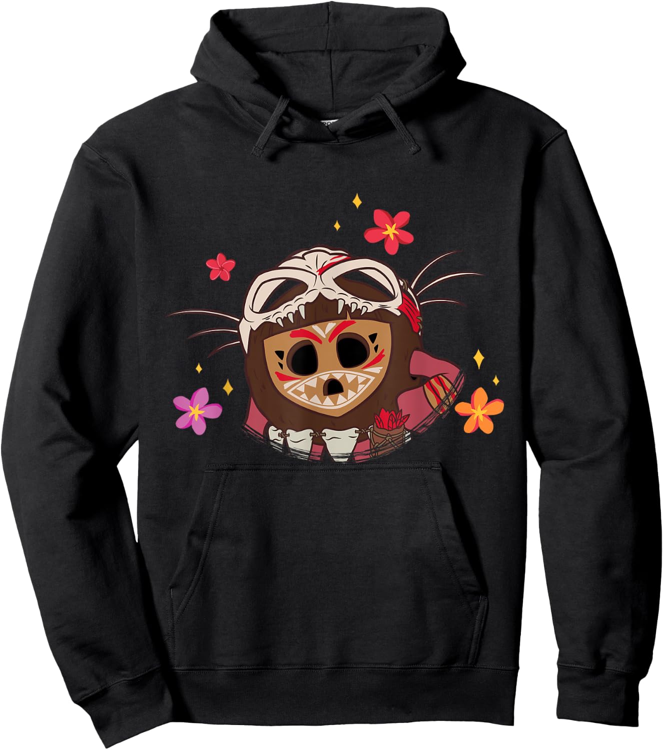 Disney Moana 2 Big Face Kotu Tropical Flowers Costume Hoodie - Hoodie | Black