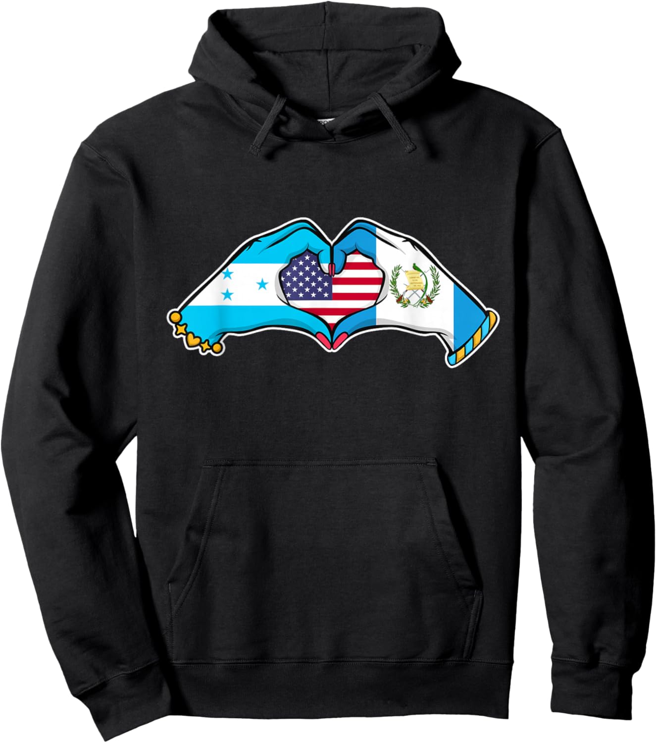 Heart Hands Honduras, Guatemala and The USA Hoodie - Hoodie | Black