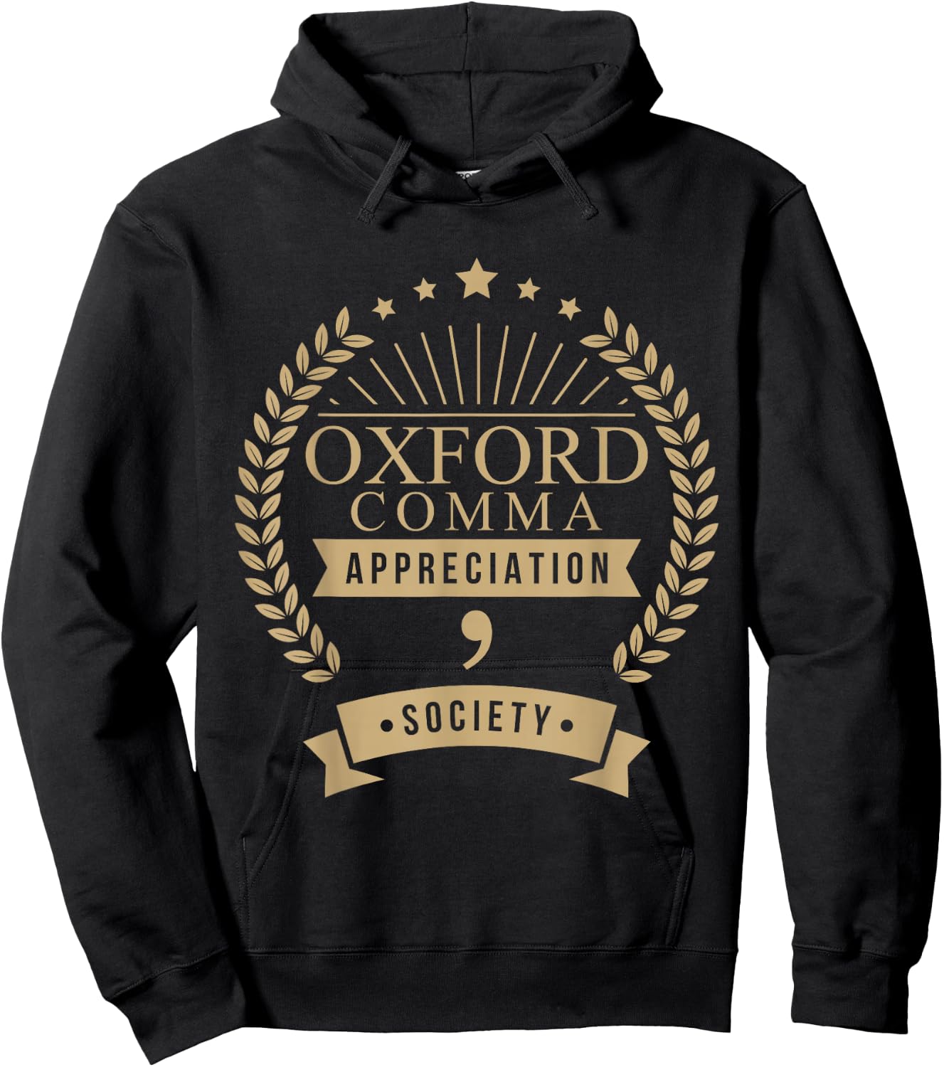 Oxford Comma Appreciation Society Grammar Hoodie - Hoodie | Black