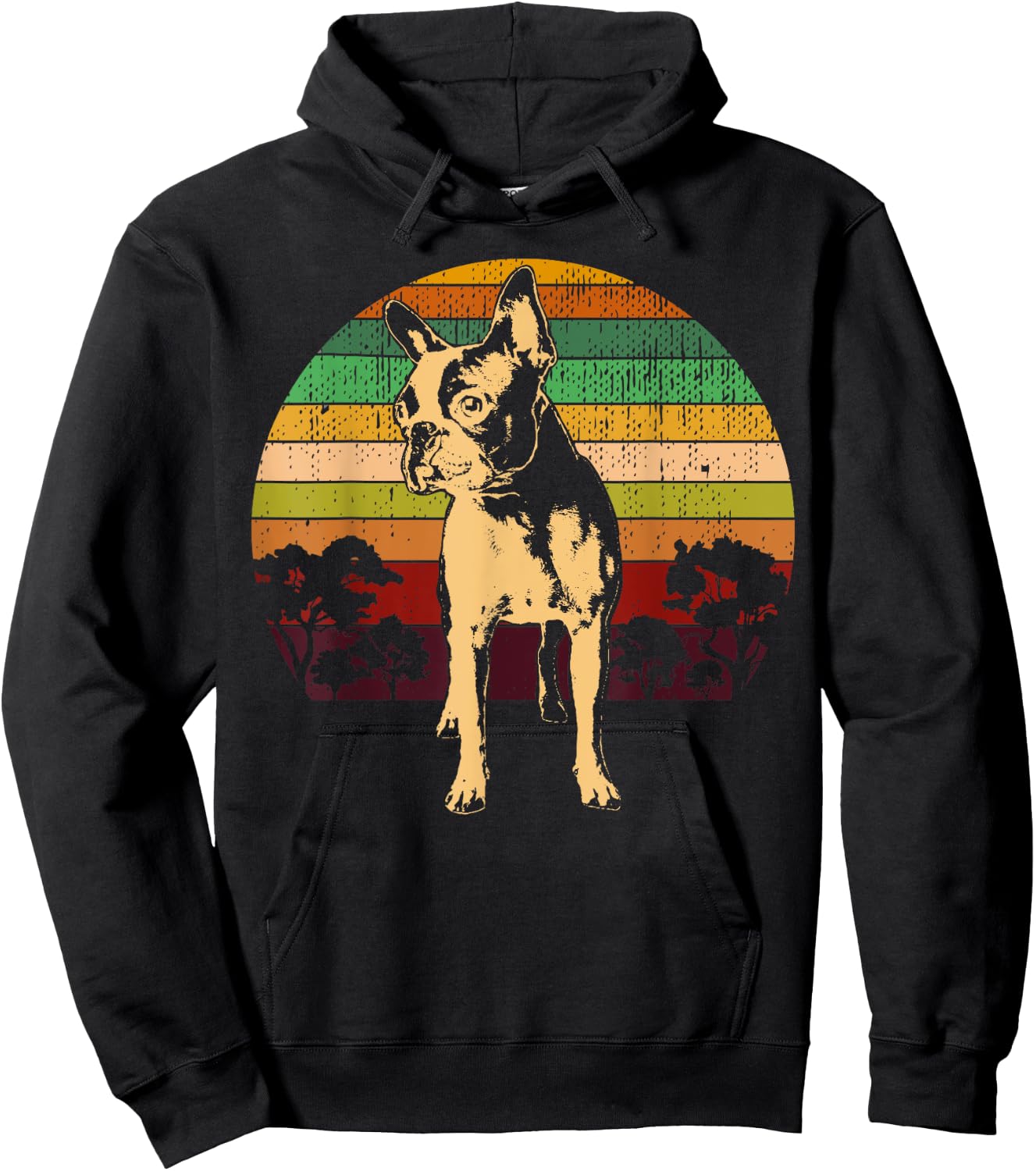 Boston Terrier Boston-Bulldog Women Kids Hoodie - Hoodie | Black