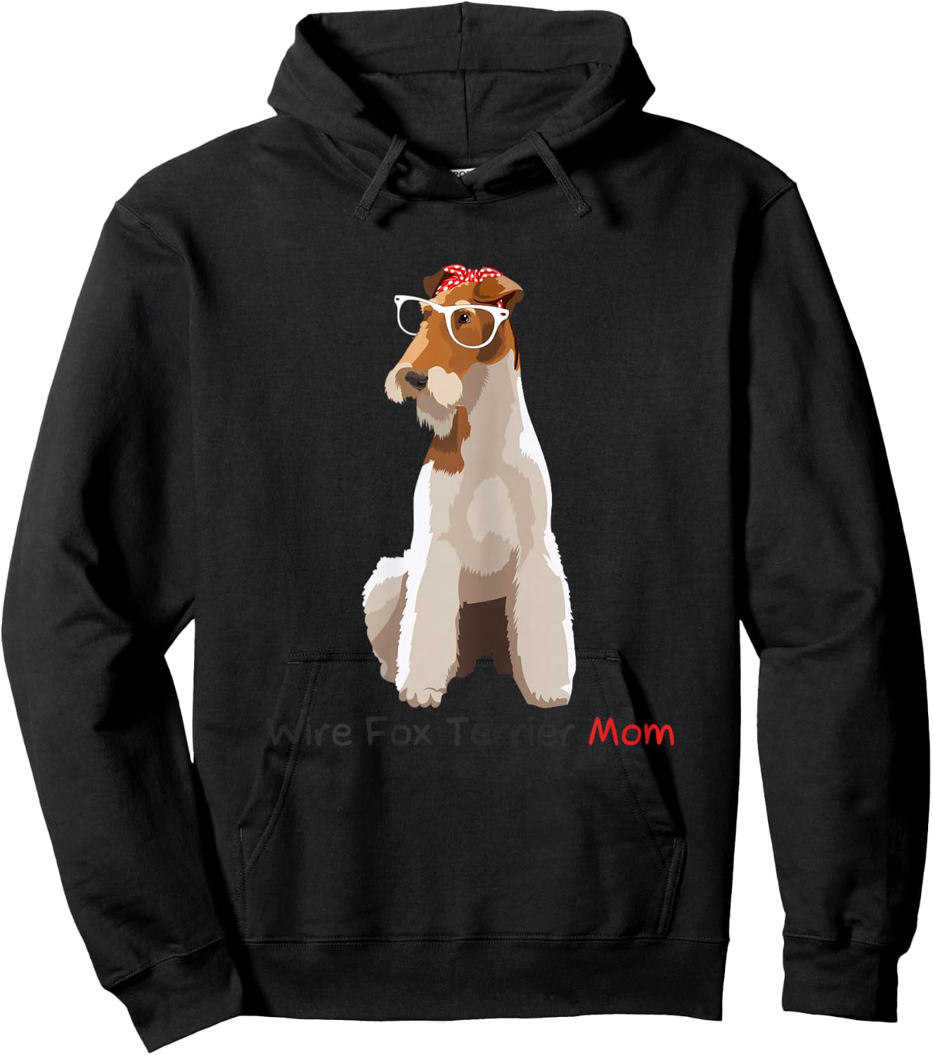 Wire Fox Terrier Mom Retro Mothers Day Gift Mum Dog Hoodie - Hoodie | Black