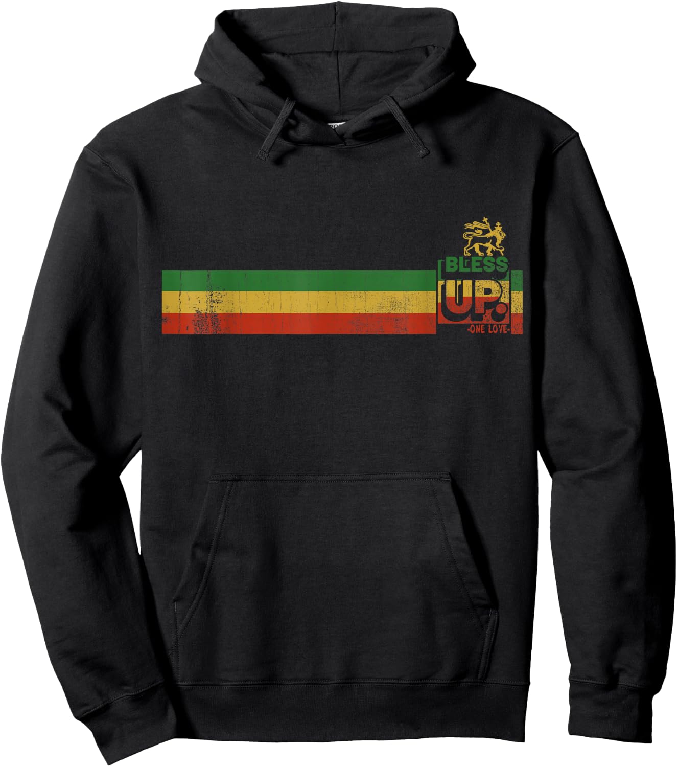 Bless uP Rasta Jamaica Roots Rock Reggae Hoodie - Hoodie | Black