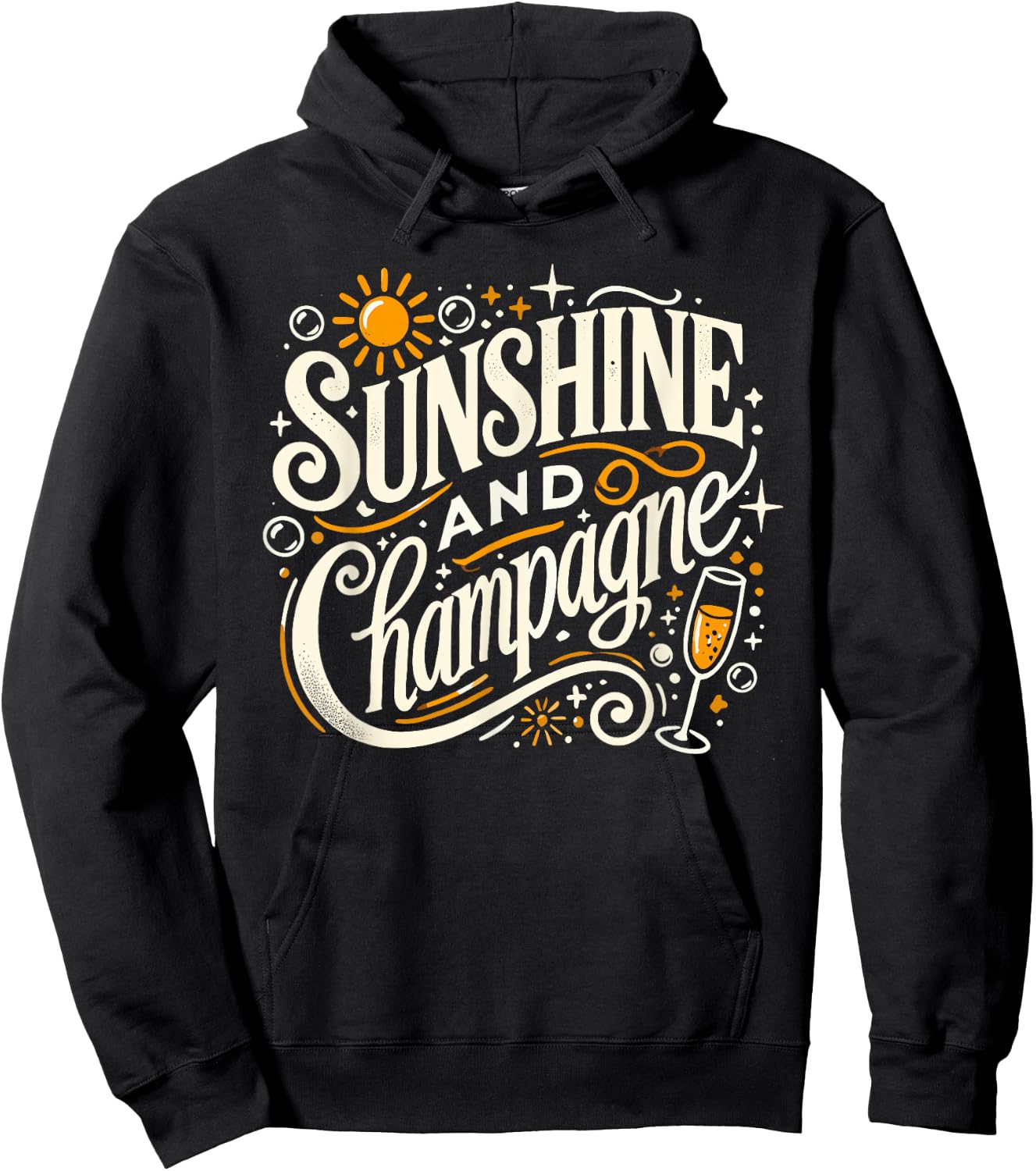 Sunshine And Champagne Funny Drinking Hoodie - Hoodie | Black
