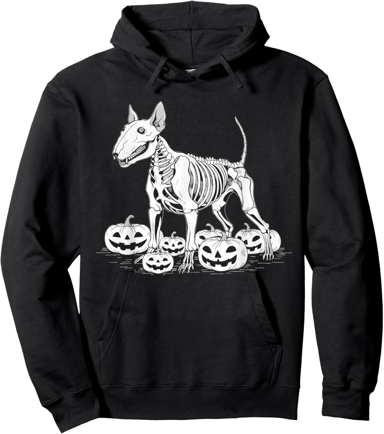 Bull Terrier Skeleton Birthday Halloween Kids Hoodie - Hoodie | Black