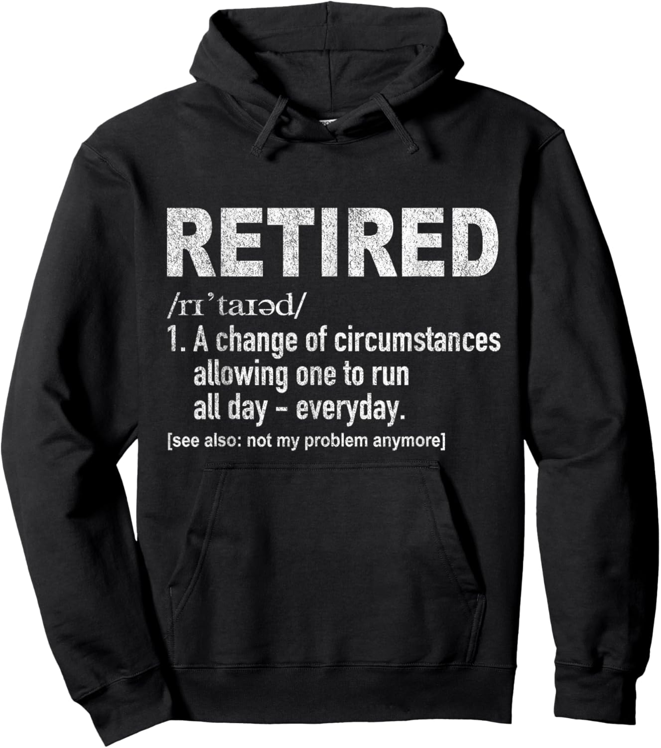 Funny Retired Definition Retirement Plan Running Retro Hoodie - Hoodie | Black