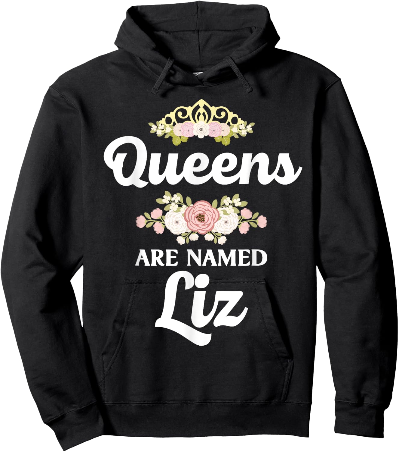 Queens Are Named LIZ Gift Personalized Funny Christmas Hoodie - Hoodie | Black