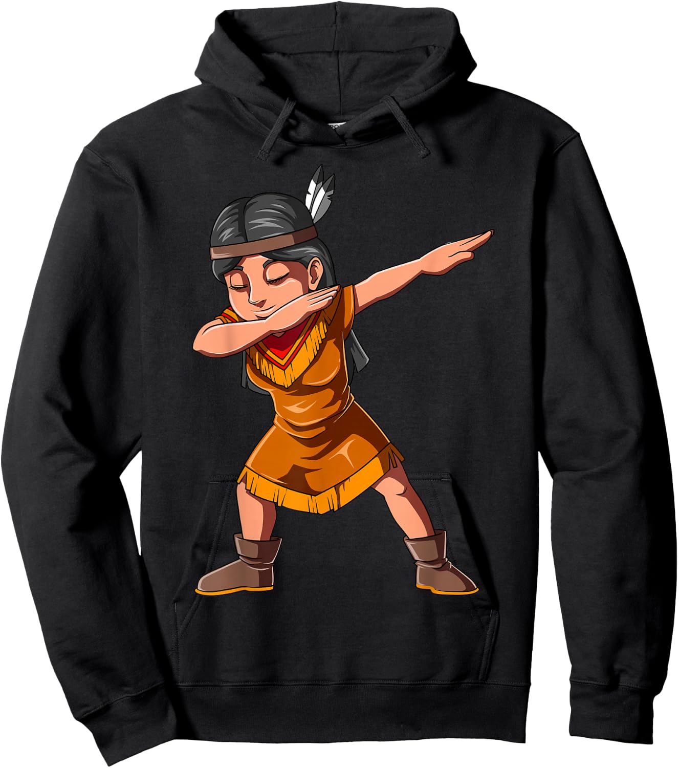 Dabbing Native Girl Dabbing Indian American Native Girl Hoodie - Hoodie | Black