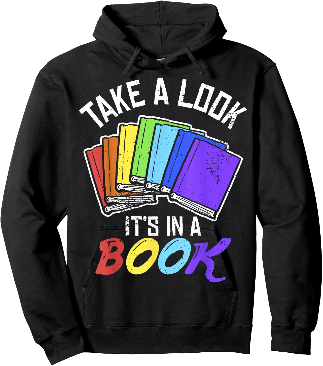 Love Reading Love Rainbows Gift Retro Rainbow Design design Hoodie - Hoodie | Black