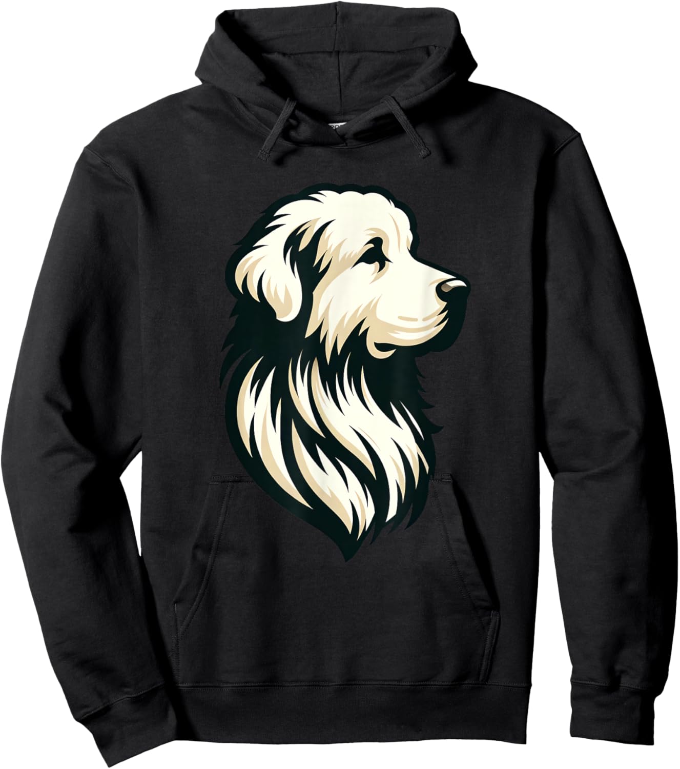 Great Pyrenees Pyr Minimalist Simple Dog Mom Dad Boys Girls Hoodie - Hoodie | Black