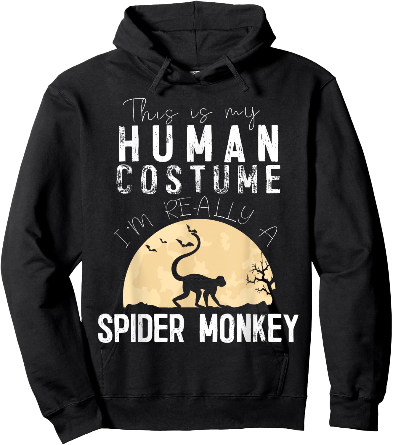 Halloween Human Costume Spider Monkey Creepy Horror Hoodie - Hoodie | Black