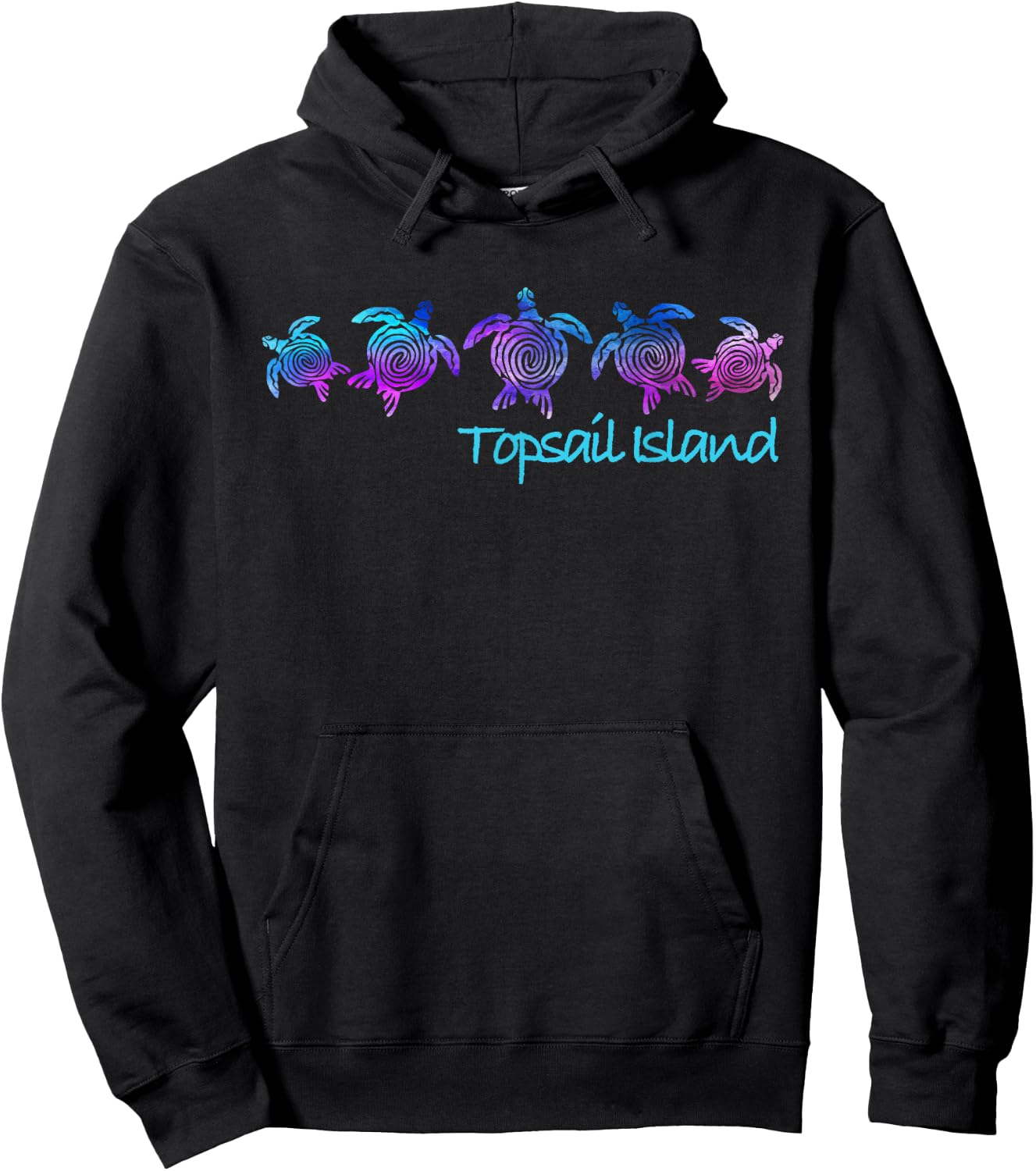 Topsail Island Beach Design / Tribal Turtle Gift Hoodie - Hoodie | Black