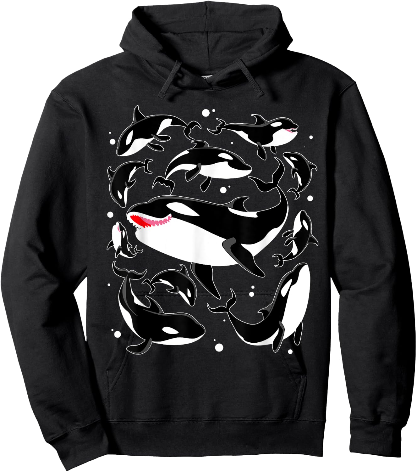 Cool Orca Art Women Kids Killer Whale Orca Lover Hoodie - Hoodie | Black