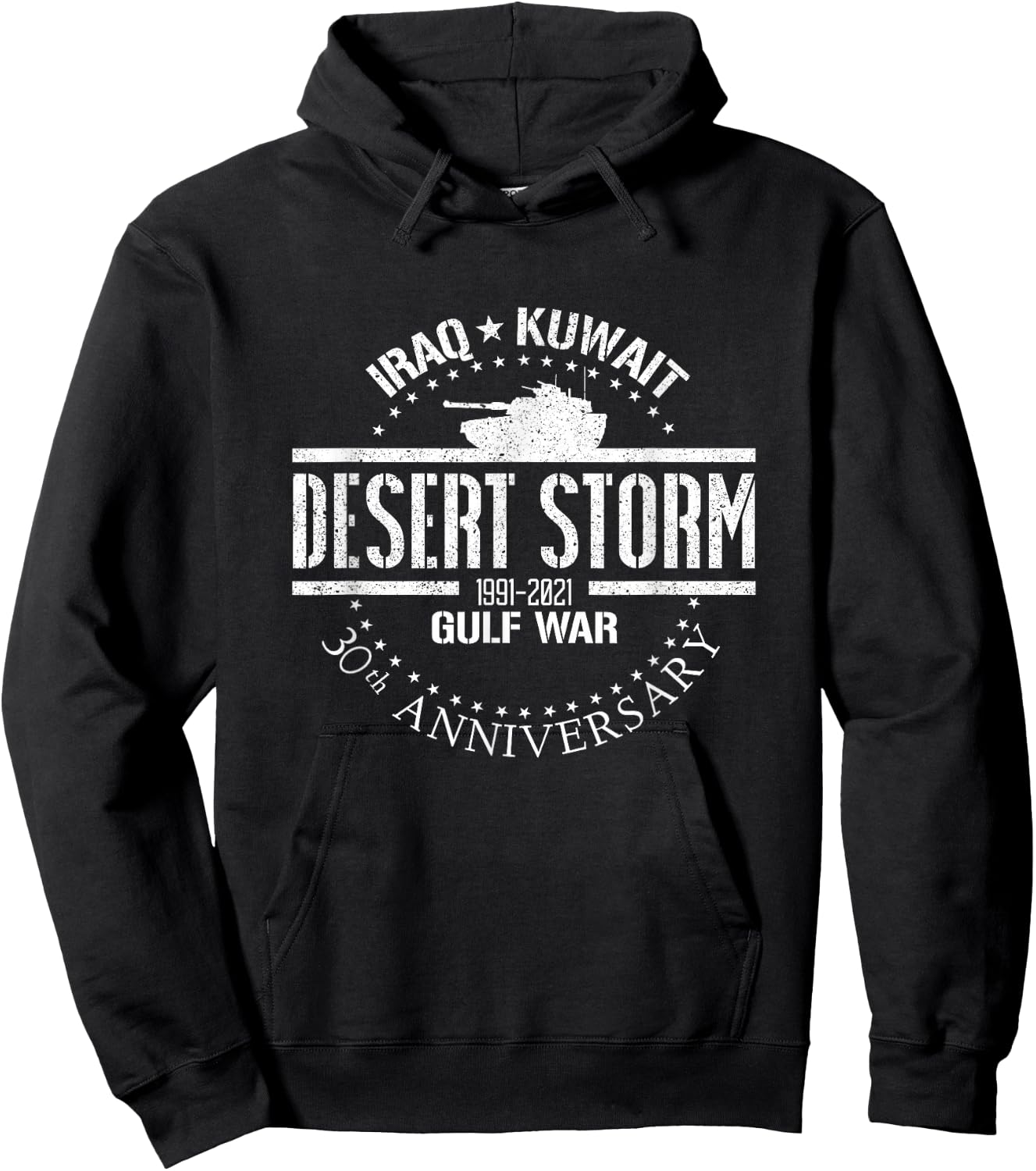 Desert Storm 30th Anniversary 1991 Gulf War Veteran Military Hoodie - Hoodie | Black