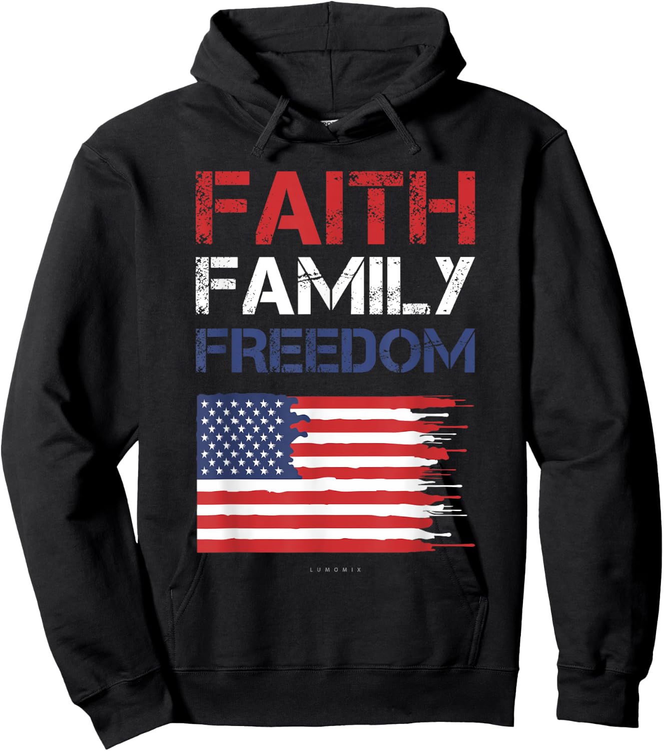 Faith Family Freedom - Patriotic Usa - American Gift Hoodie - Hoodie | Black